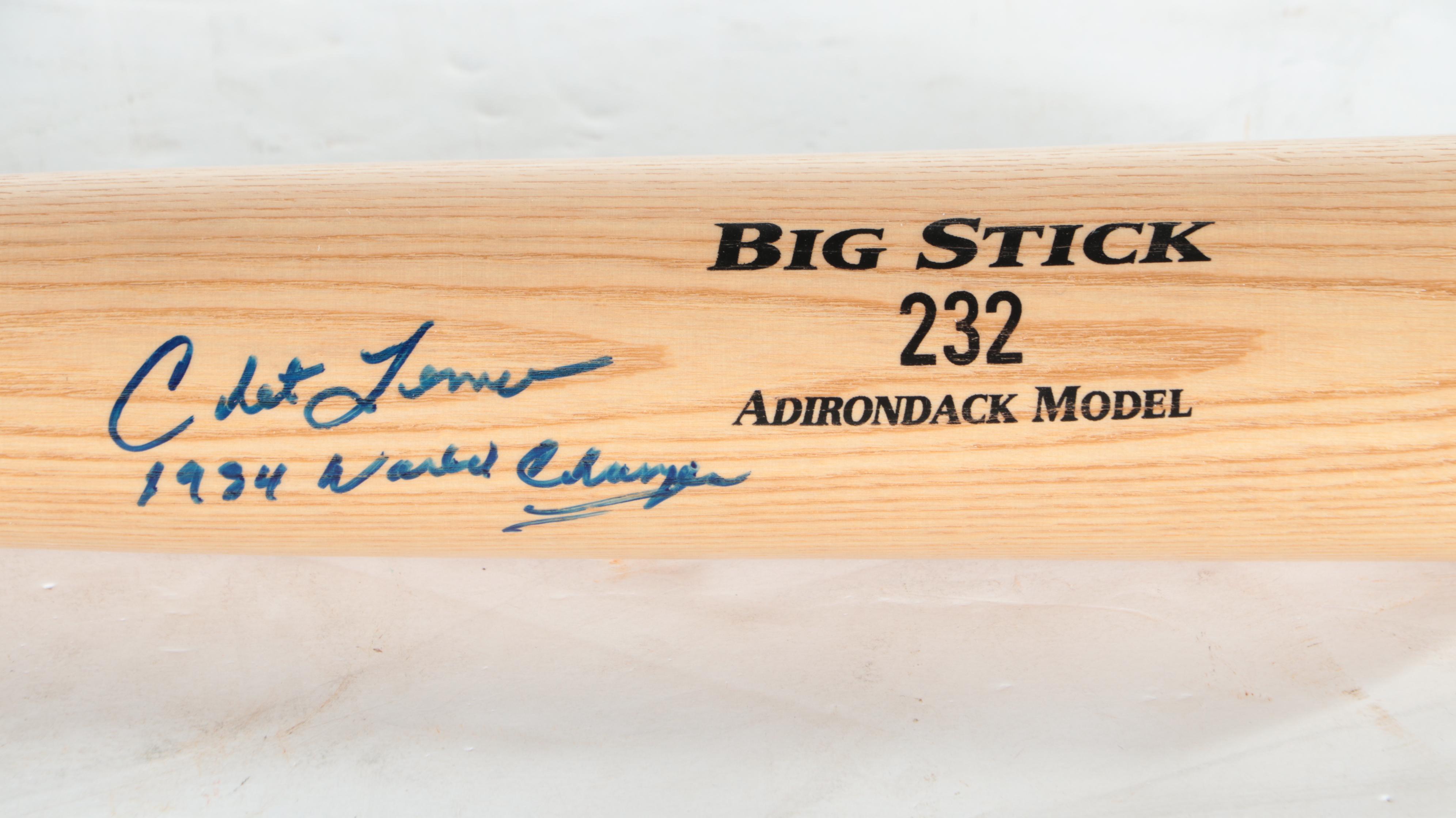 Detroit Tigers World Series Baseball Bats Signed by Chet Lemon and Willie Horton