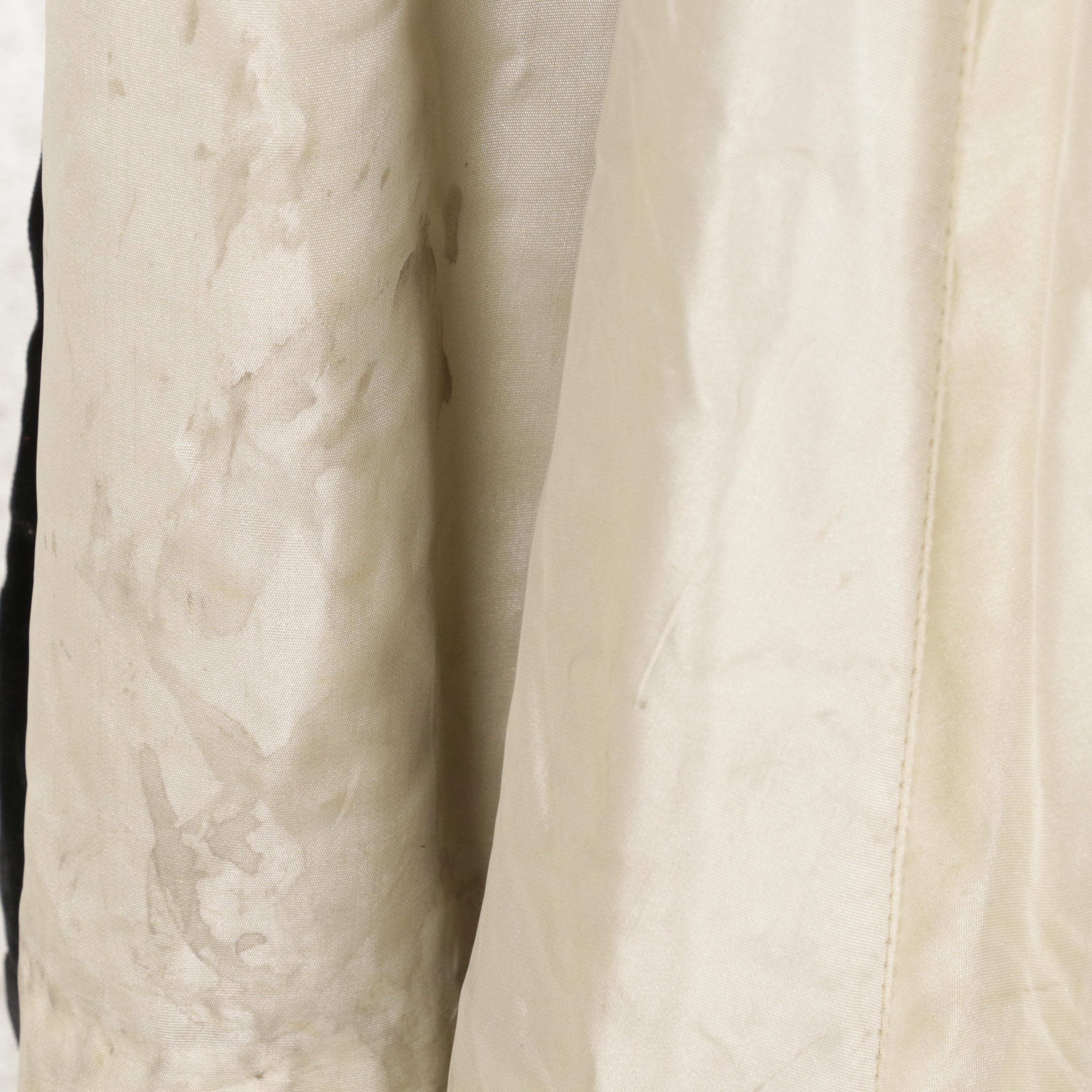 Sequin-Embellished Black Velvet Swing Coat, 1930s-1940s