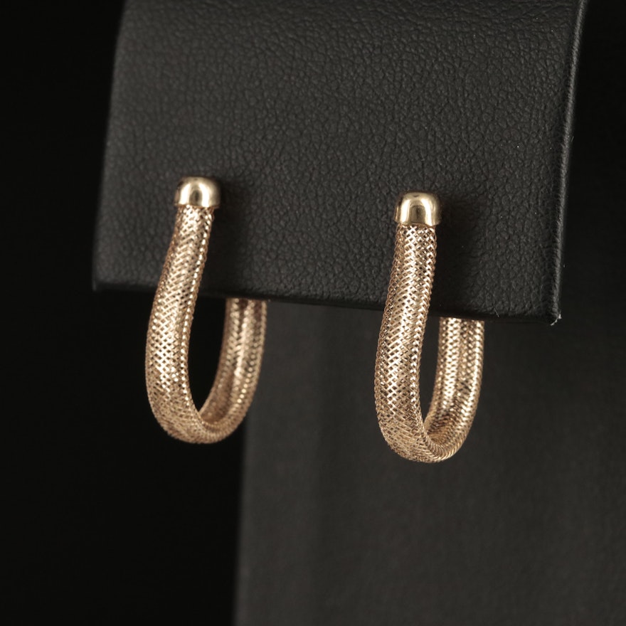 Italian 14K Mesh Hoop Earrings