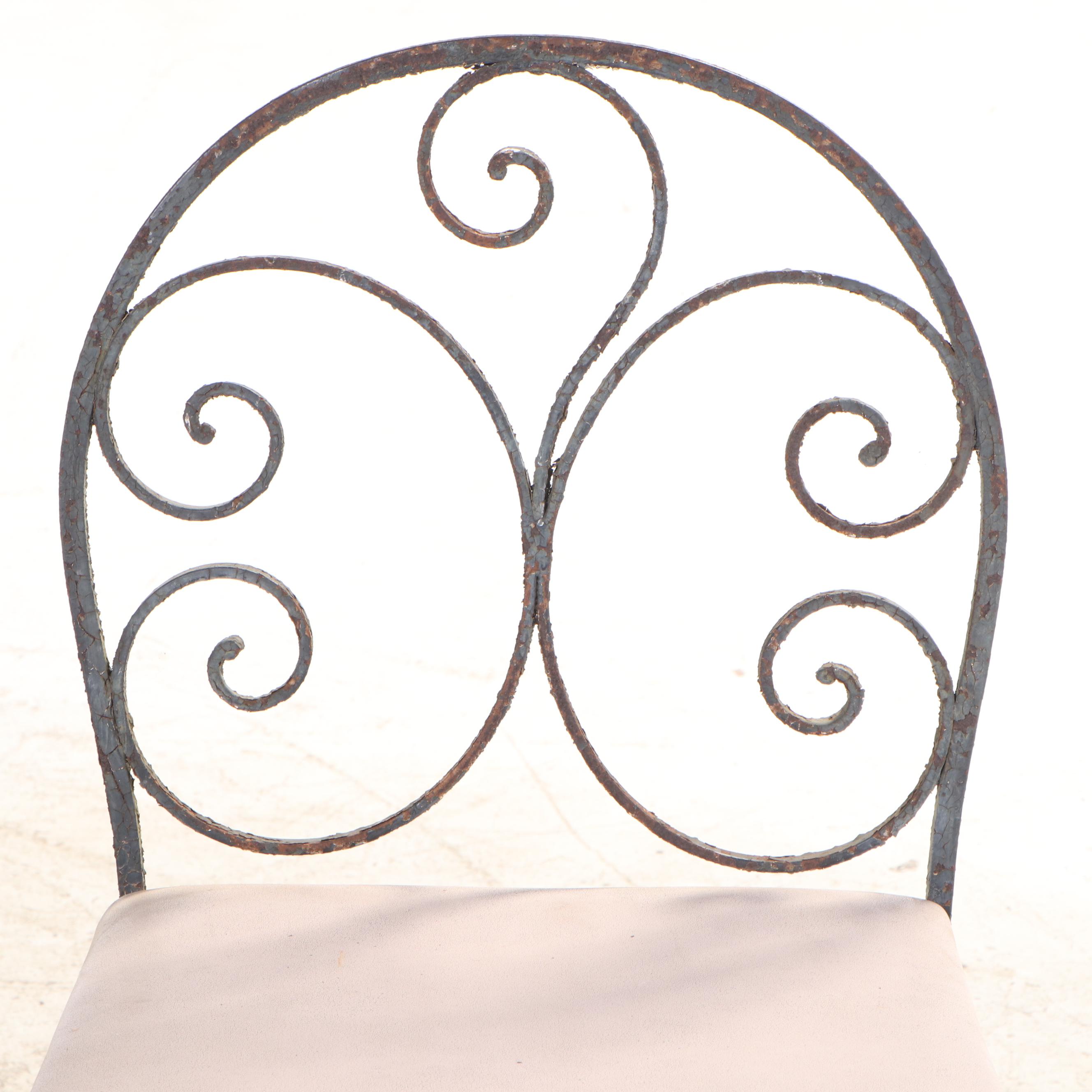 Glass Top Metal Patio Dining Table with Six Chairs