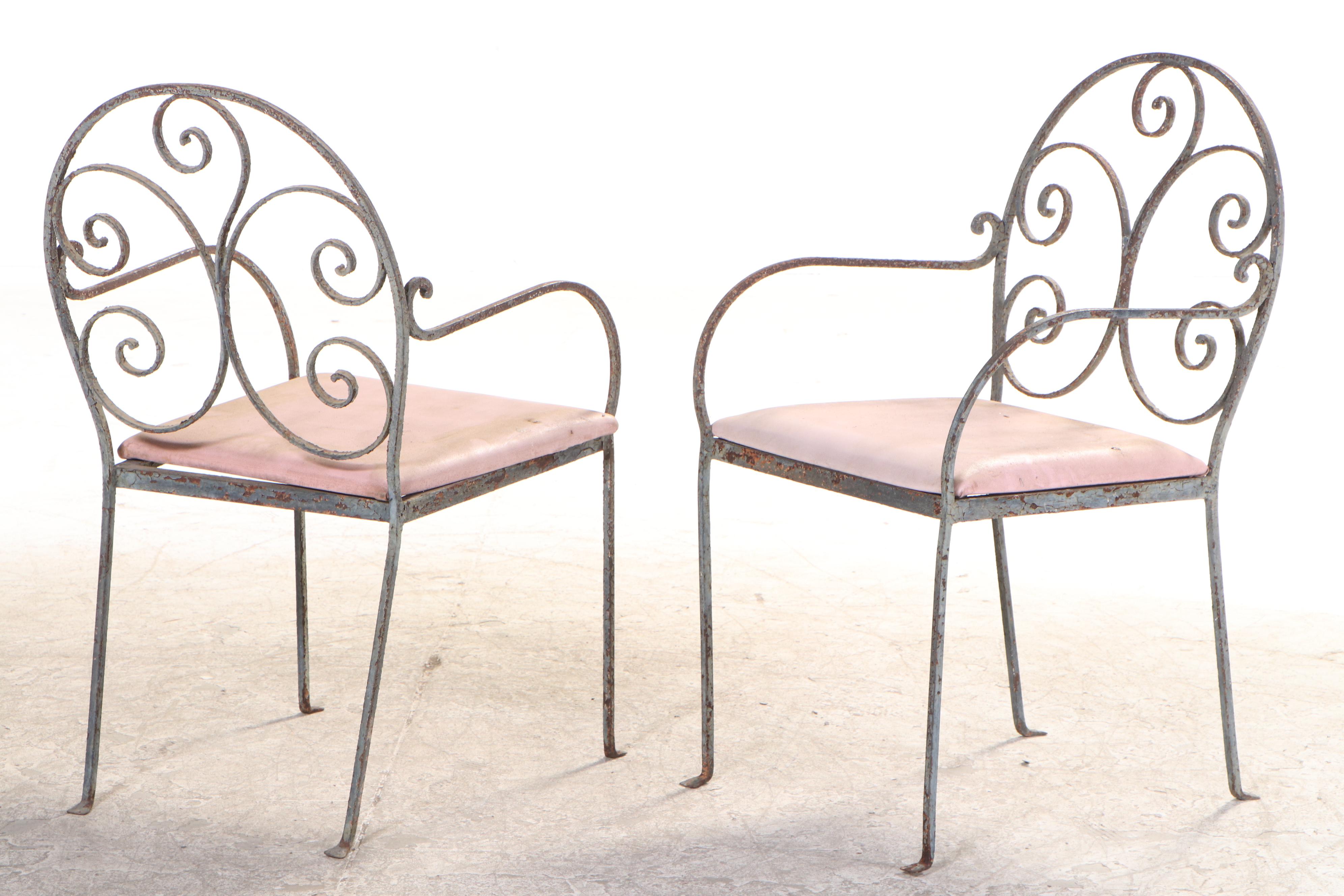 Glass Top Metal Patio Dining Table with Six Chairs