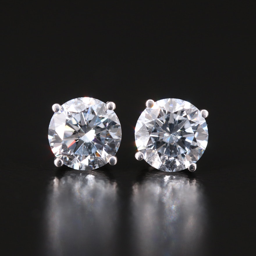 14K 1.94 CTW Lab Grown Diamond Solitaire Stud Earrings