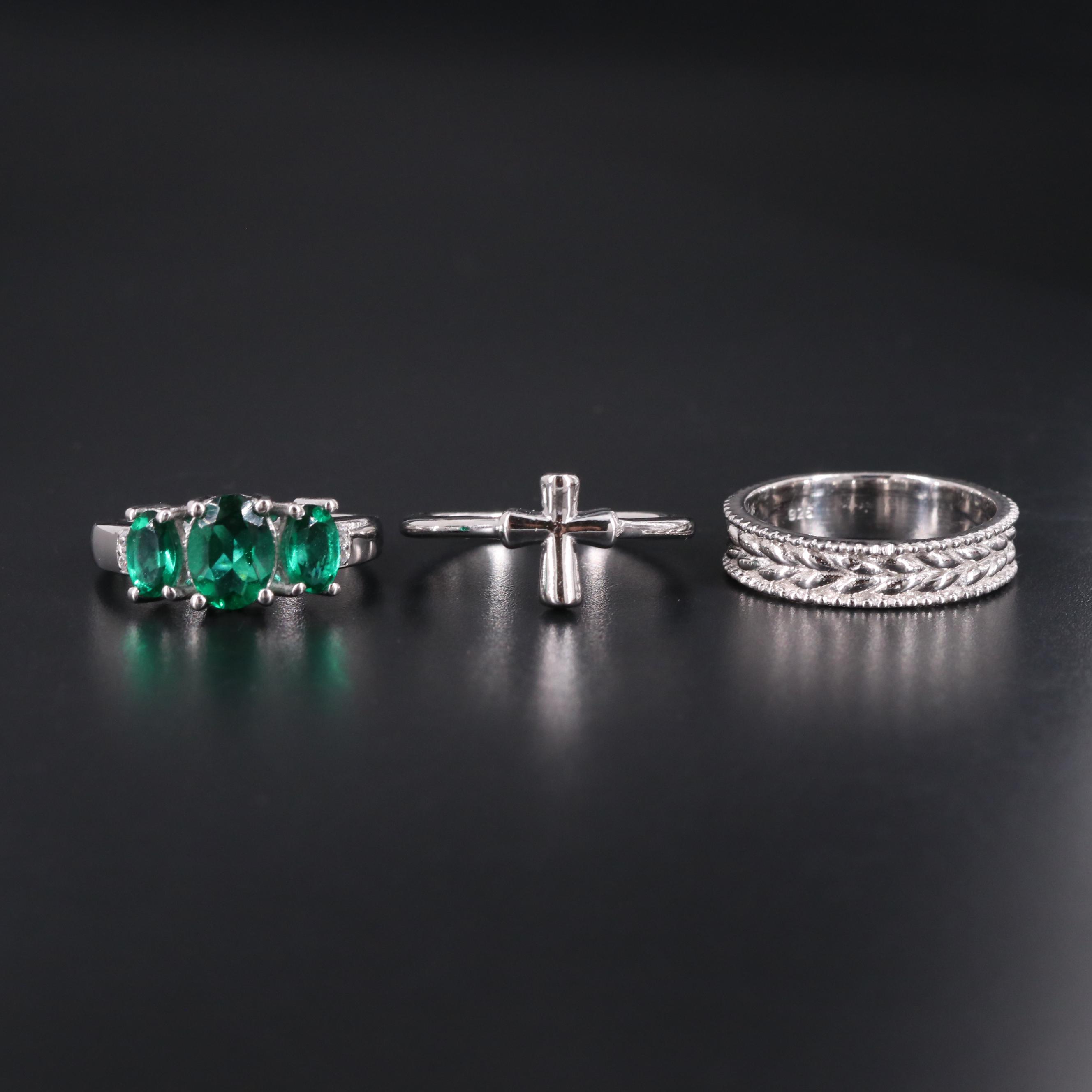 Assortment of Sterling Silver Gemstone Rings