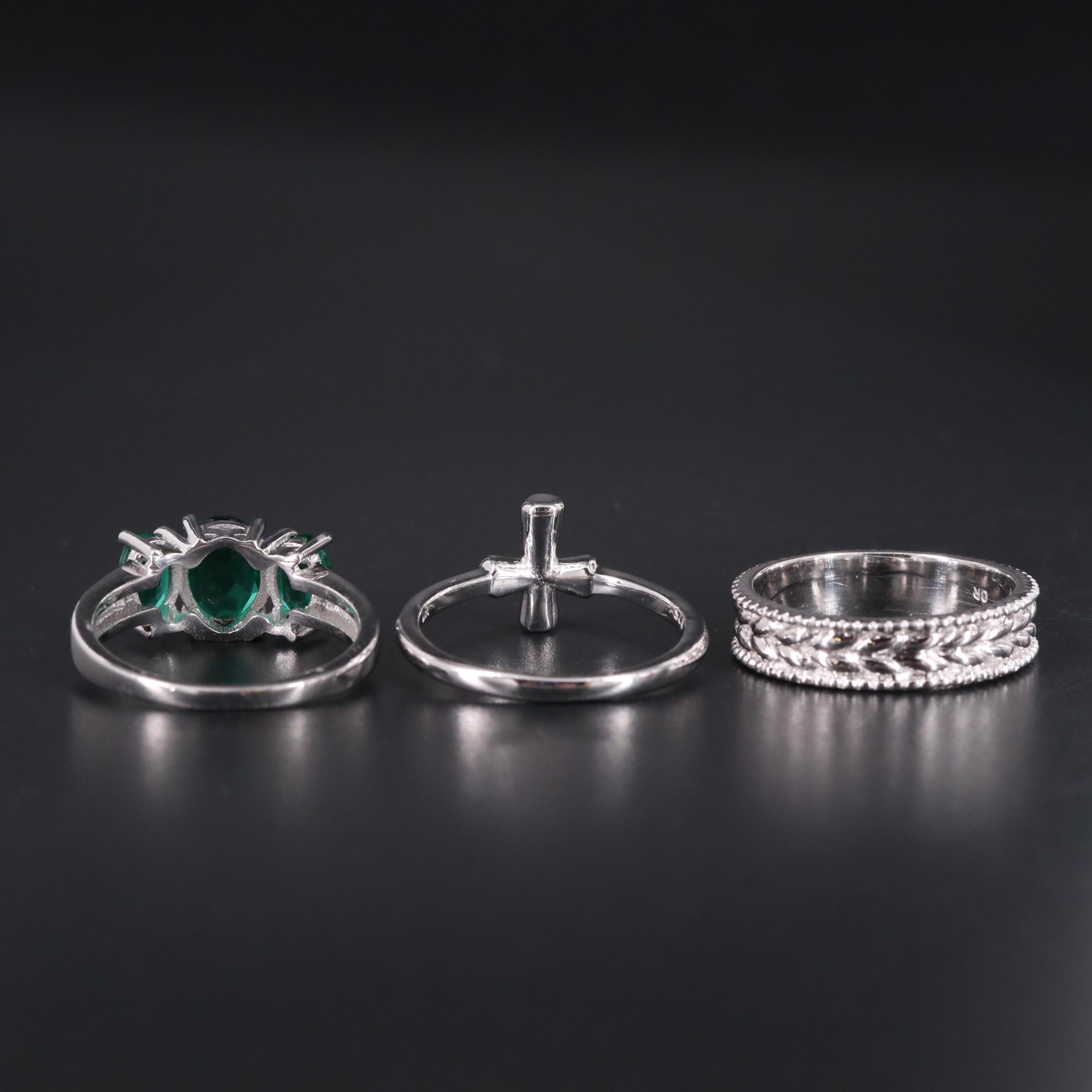 Assortment of Sterling Silver Gemstone Rings