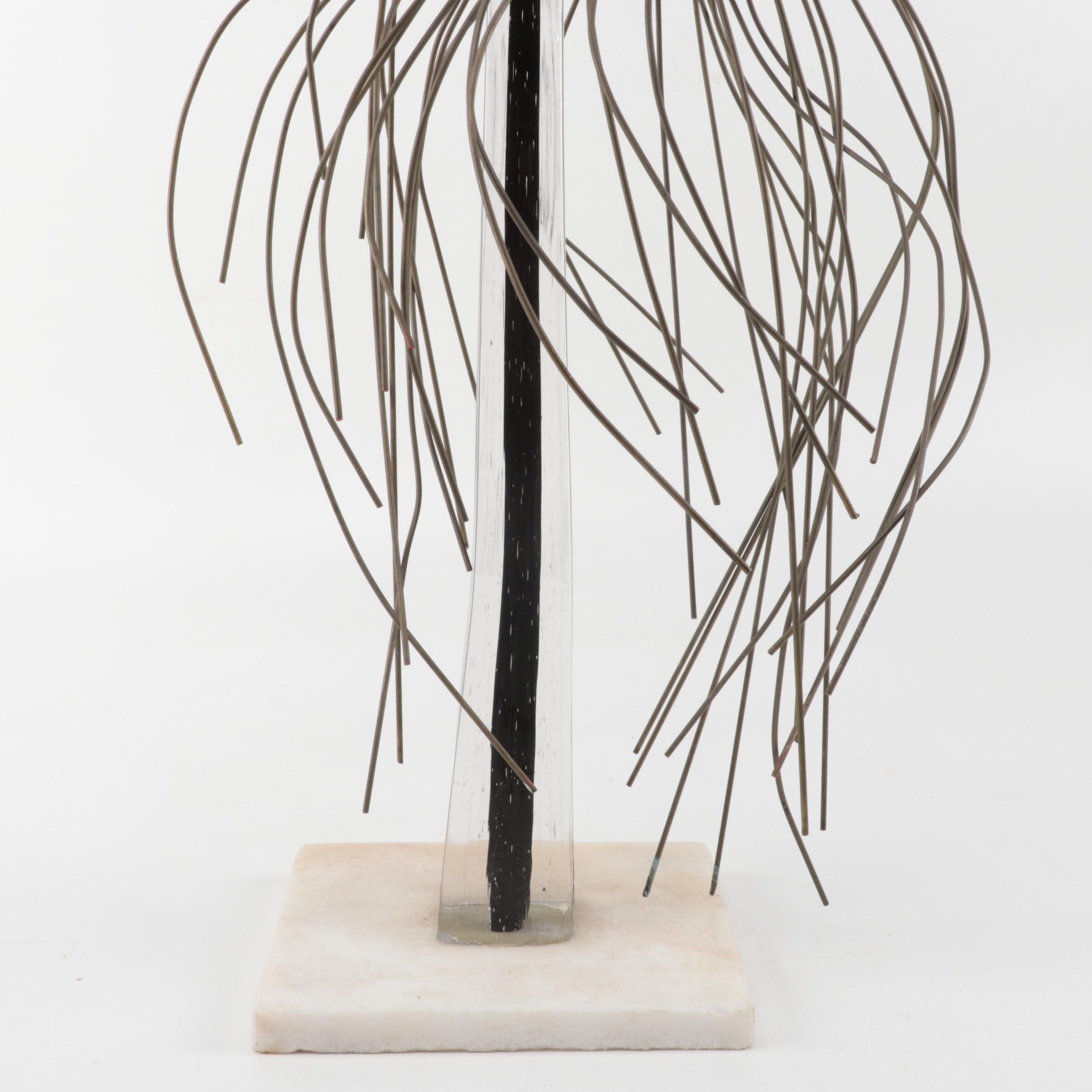 Modern Brass and Abalone Eagle Sculpture