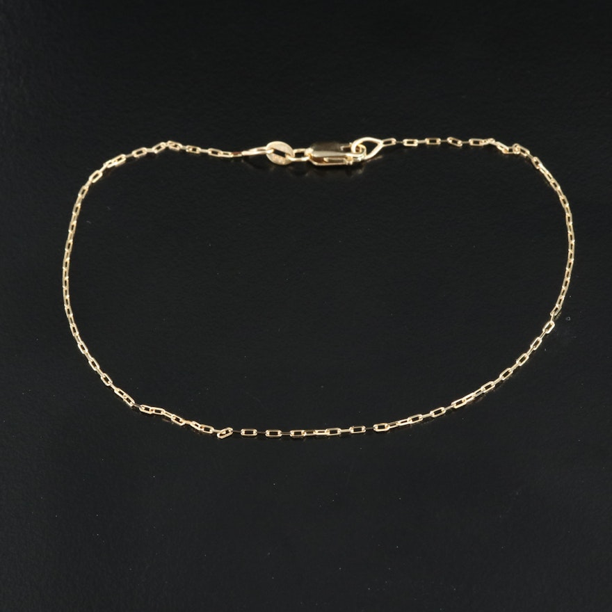 Italian 14K Paper Clip Chain Bracelet