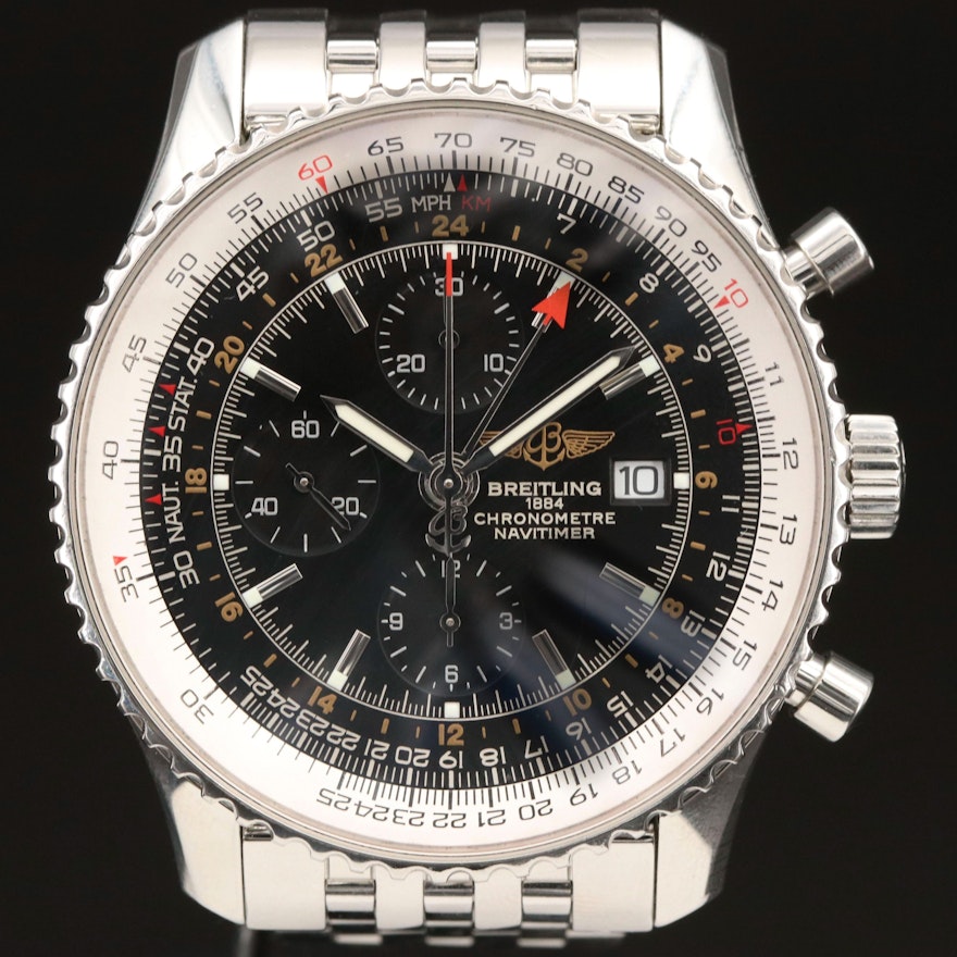 Breitling Navitimer World GMT 46mm Chronograph Automatic Wristwatch