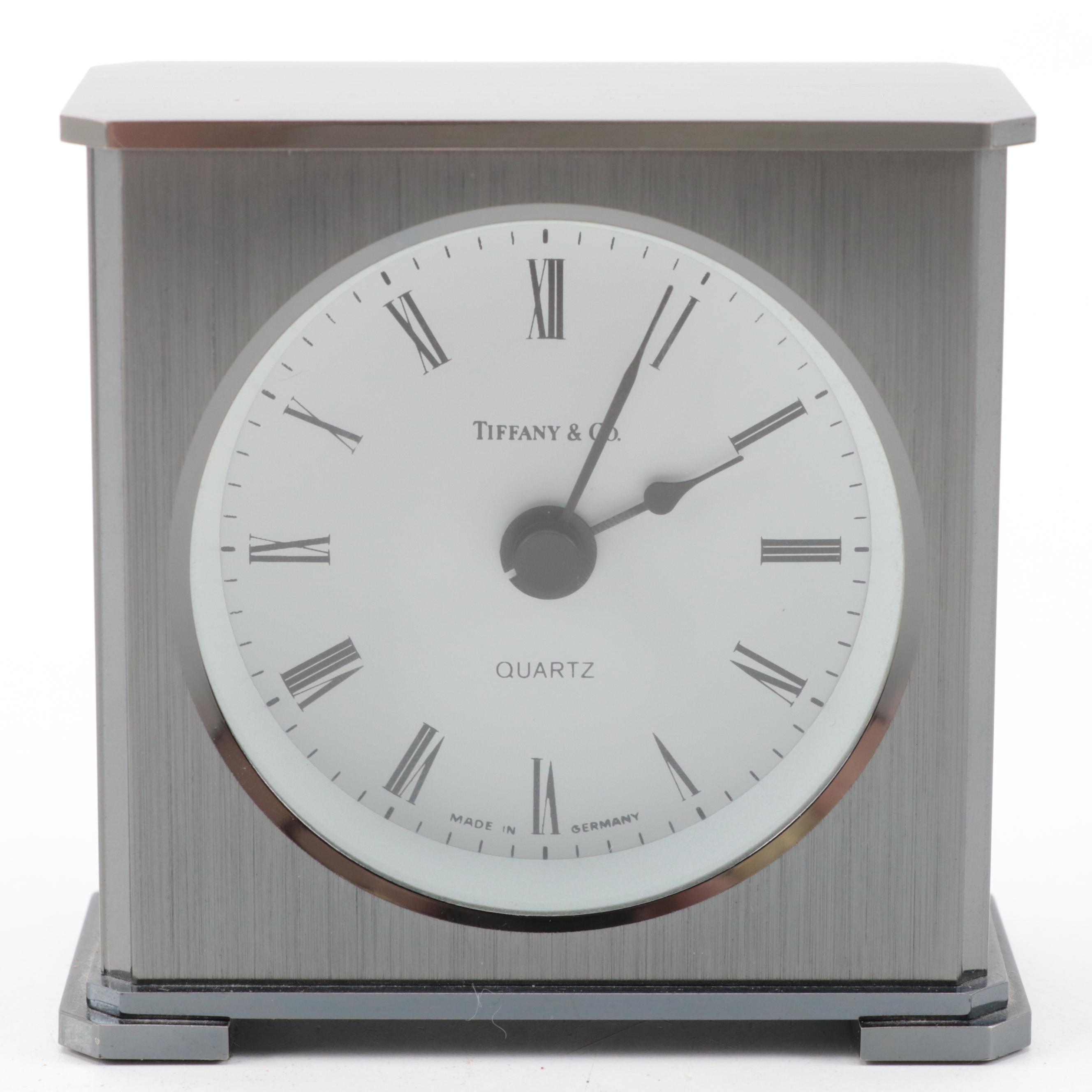 Tiffany & Co. Metal Desk Clock with Estyma Desk Clock