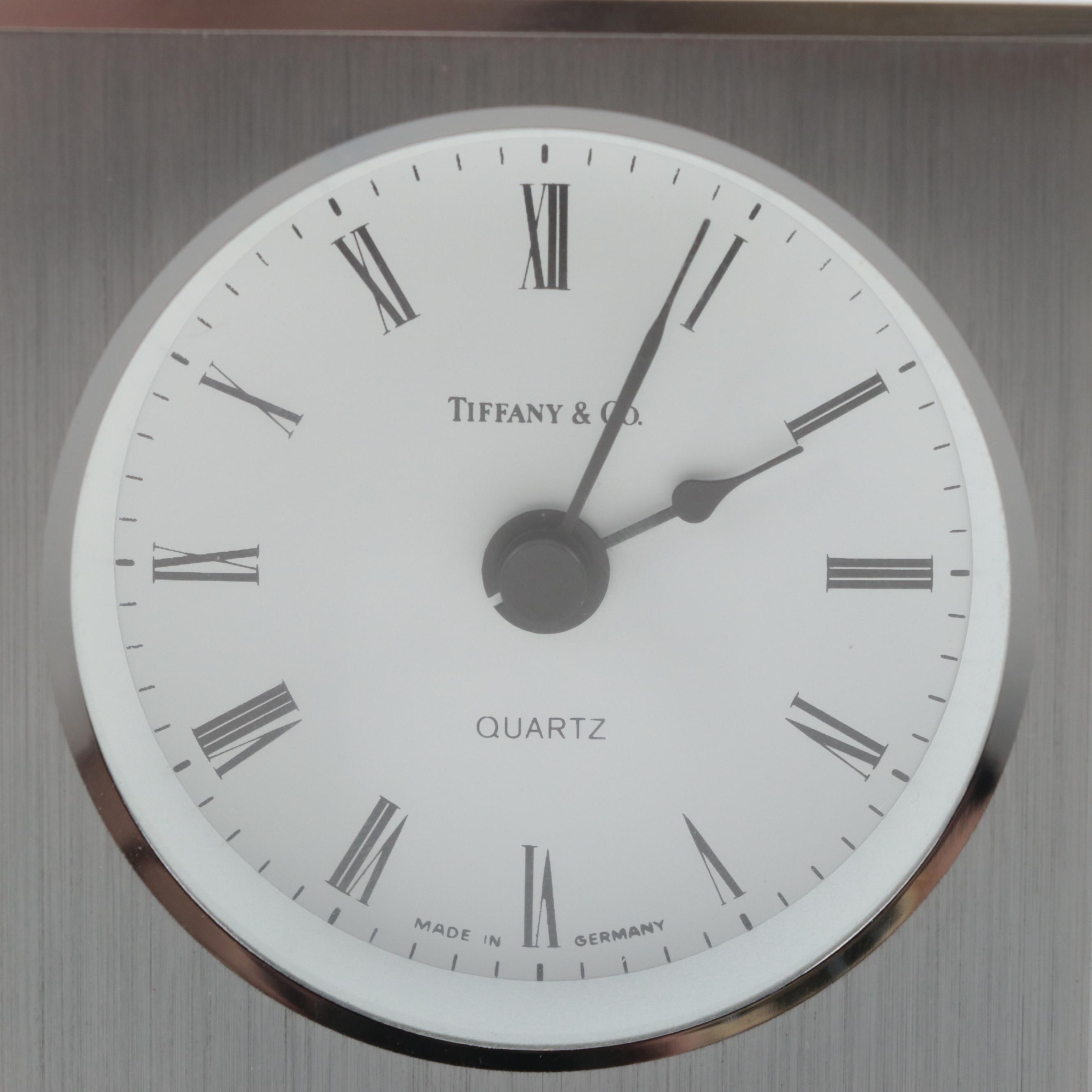 Tiffany & Co. Metal Desk Clock with Estyma Desk Clock