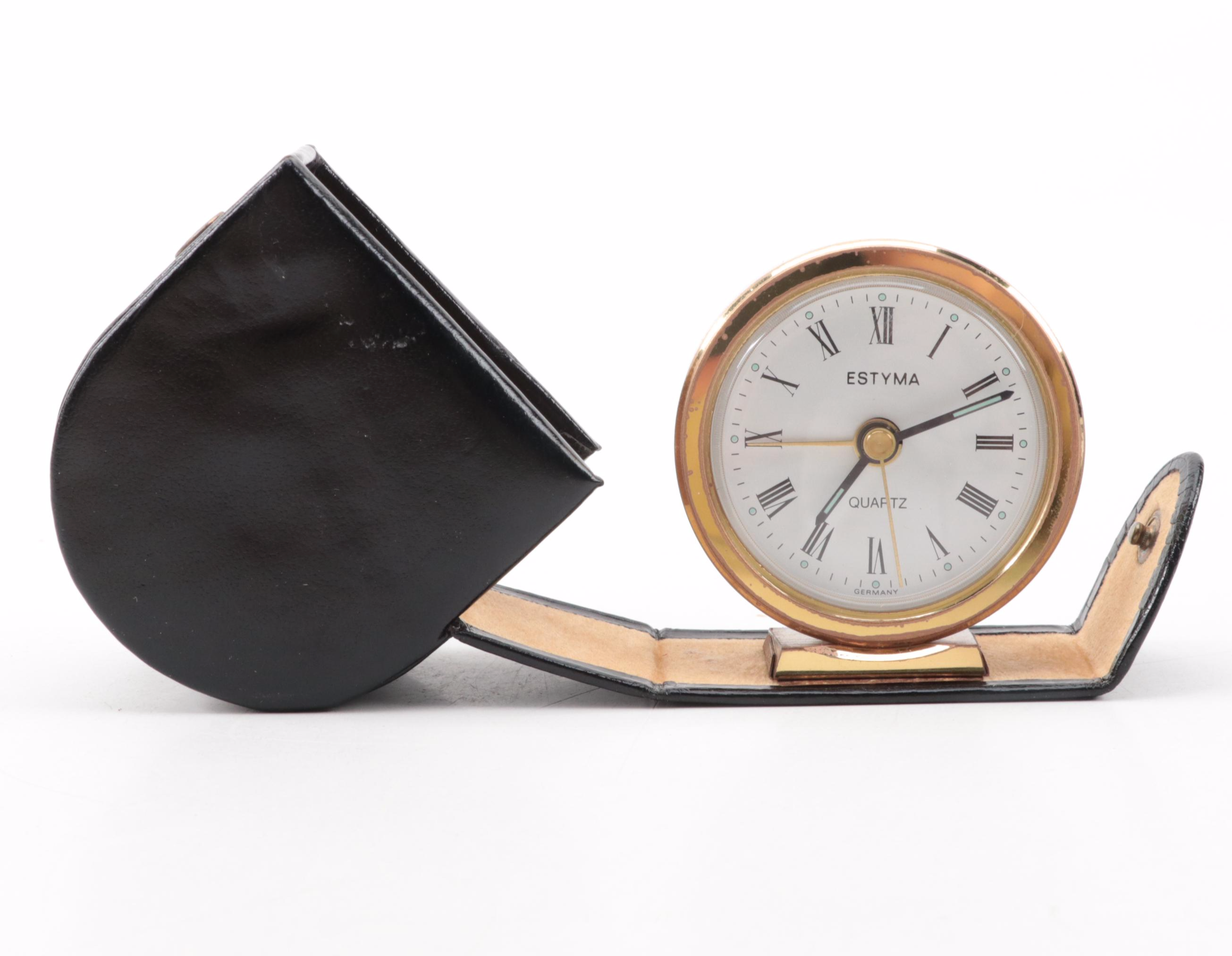 Tiffany & Co. Metal Desk Clock with Estyma Desk Clock