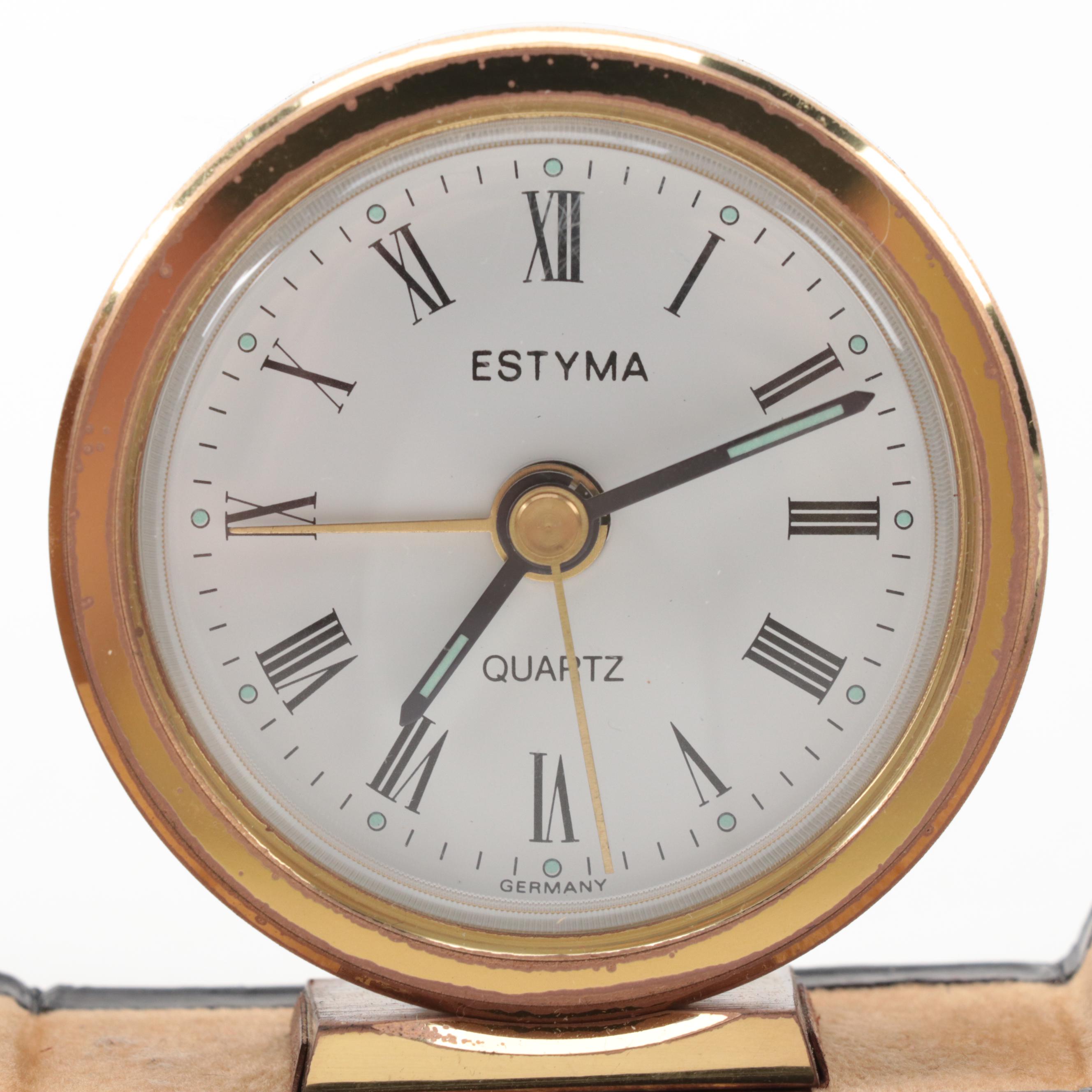 Tiffany & Co. Metal Desk Clock with Estyma Desk Clock