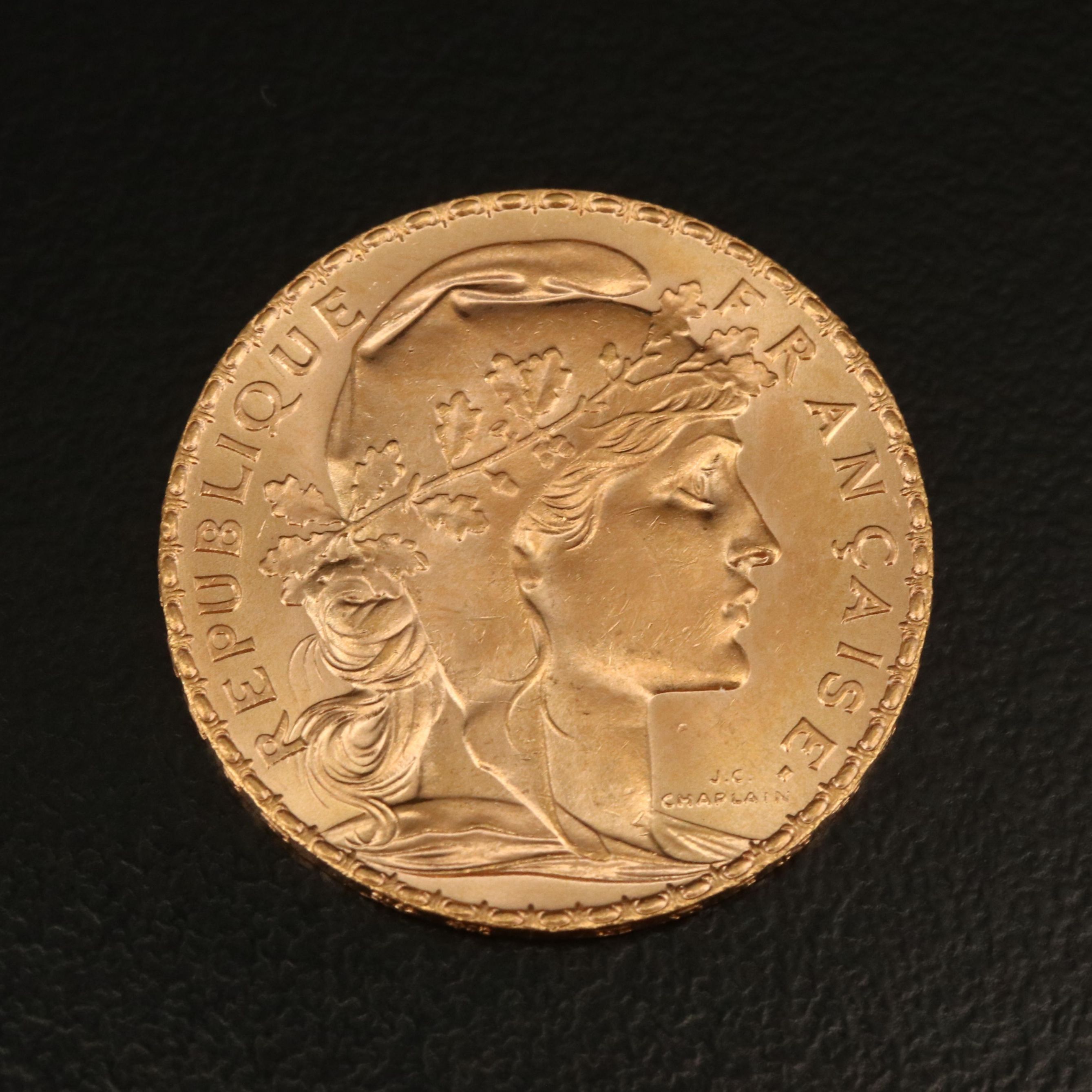 1910 France Twenty Francs Gold Coin