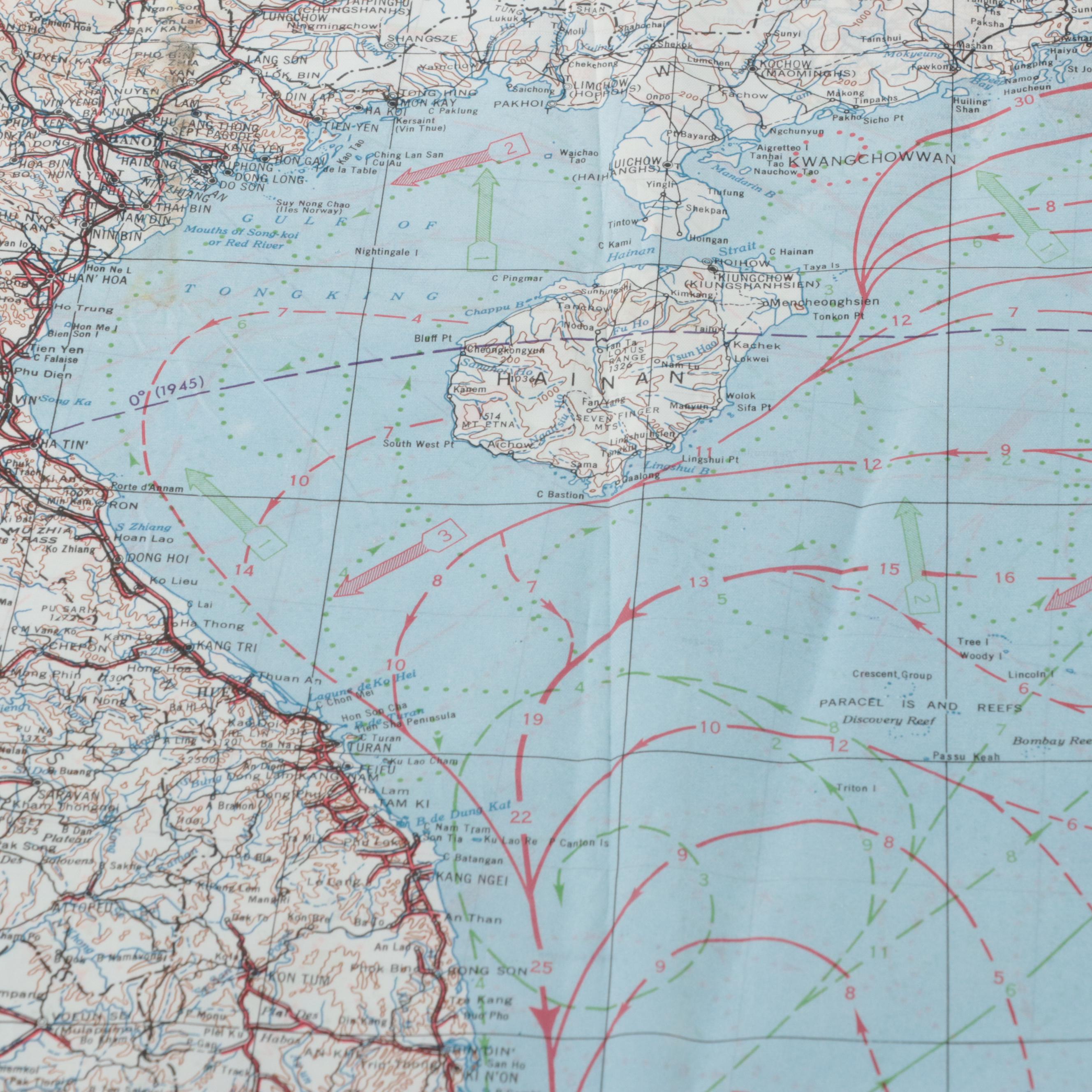 WWII Air Force Pilot Survival Maps of Japan, South China Sea, Central East Asia
