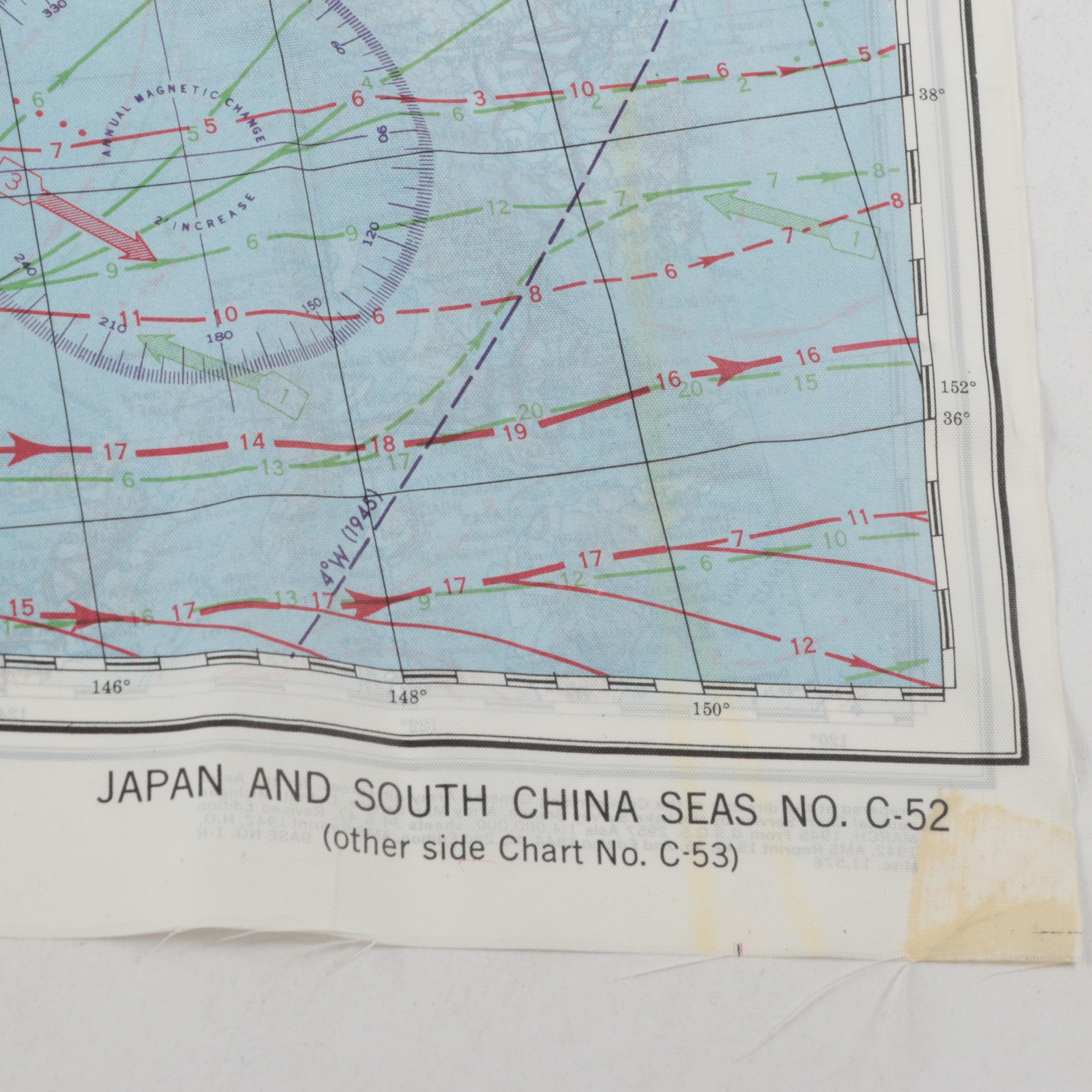 WWII Air Force Pilot Survival Maps of Japan, South China Sea, Central East Asia