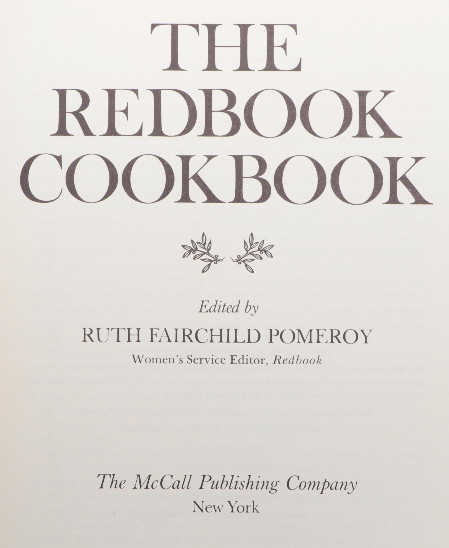 "The Redbook Cookbook" Edited by Ruth Fairchild Pomeroy and More Cookbooks