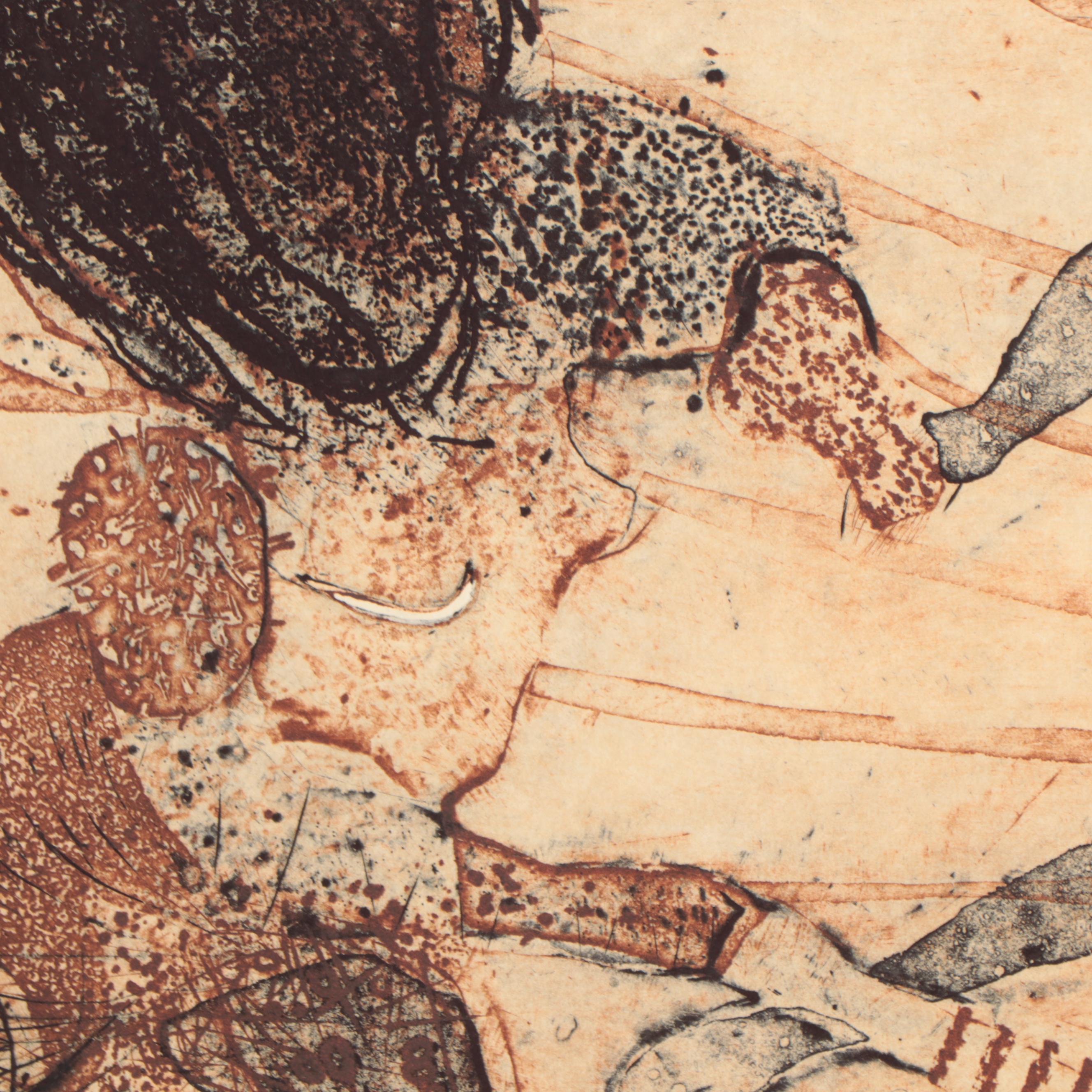 Walter Sorge Abstract Etchings "Dying Thief" and "Dancing Figures"