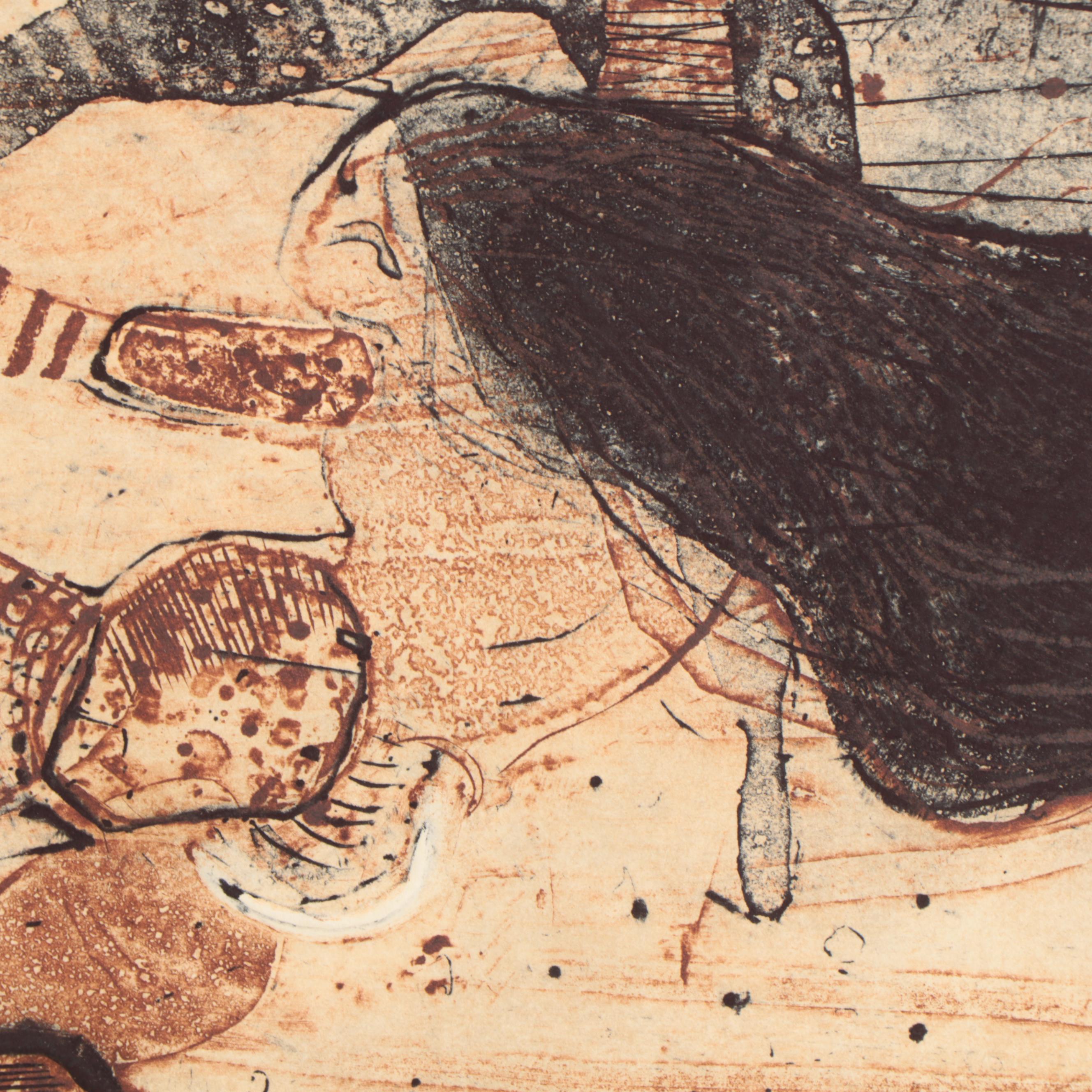 Walter Sorge Abstract Etchings "Dying Thief" and "Dancing Figures"