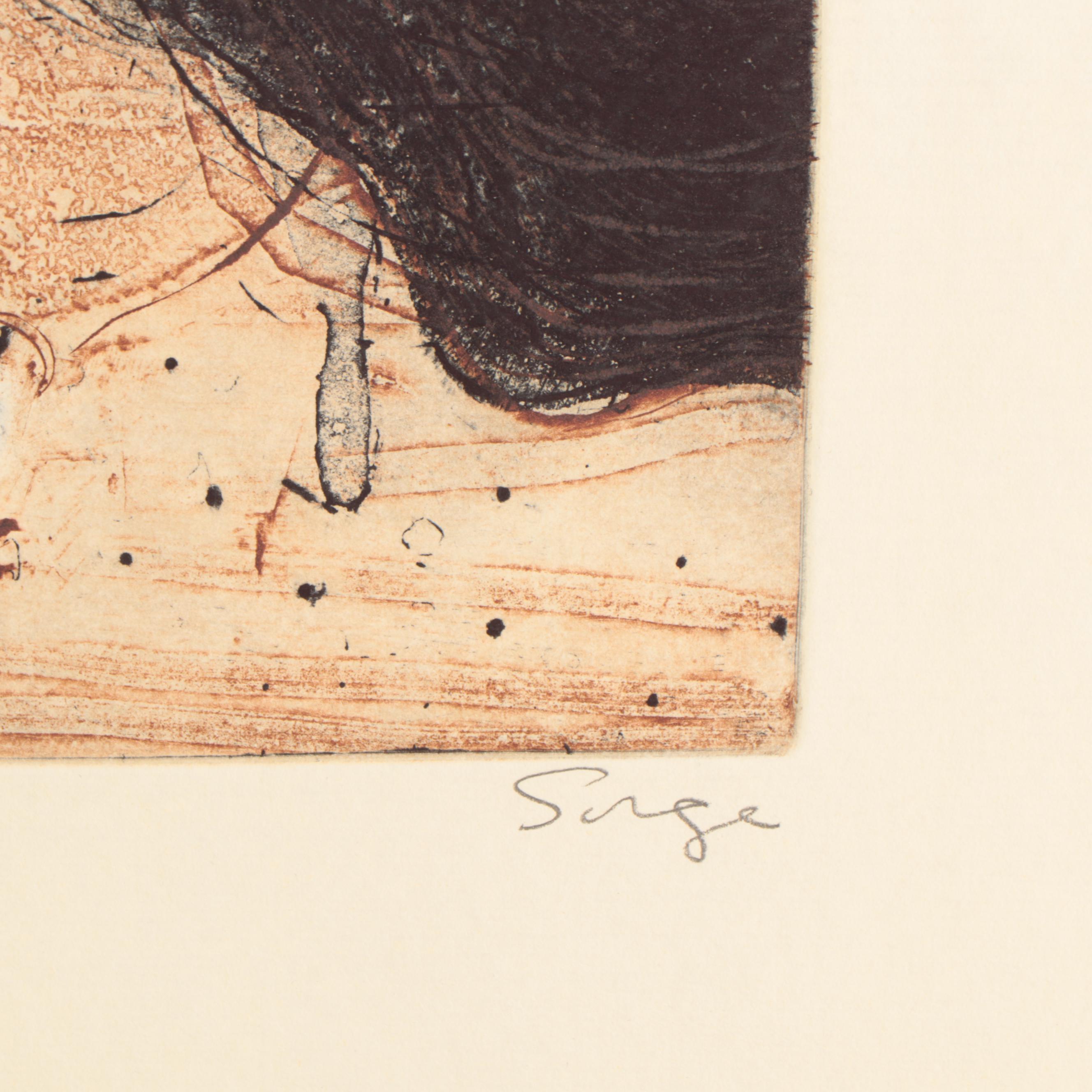 Walter Sorge Abstract Etchings "Dying Thief" and "Dancing Figures"