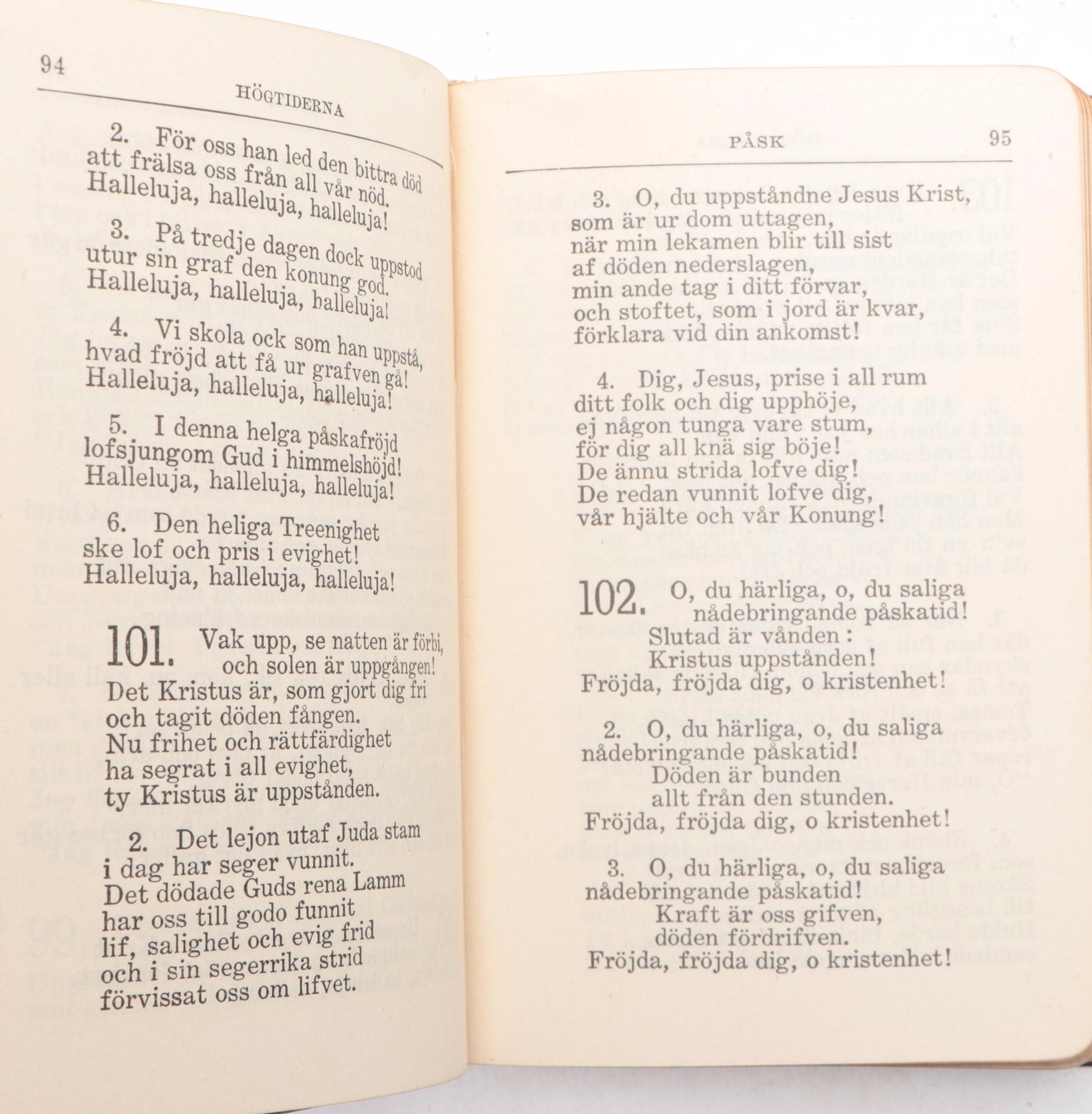 Swedish Hymnal with Latin Spiritual Thesaurus and Boarding School Manual