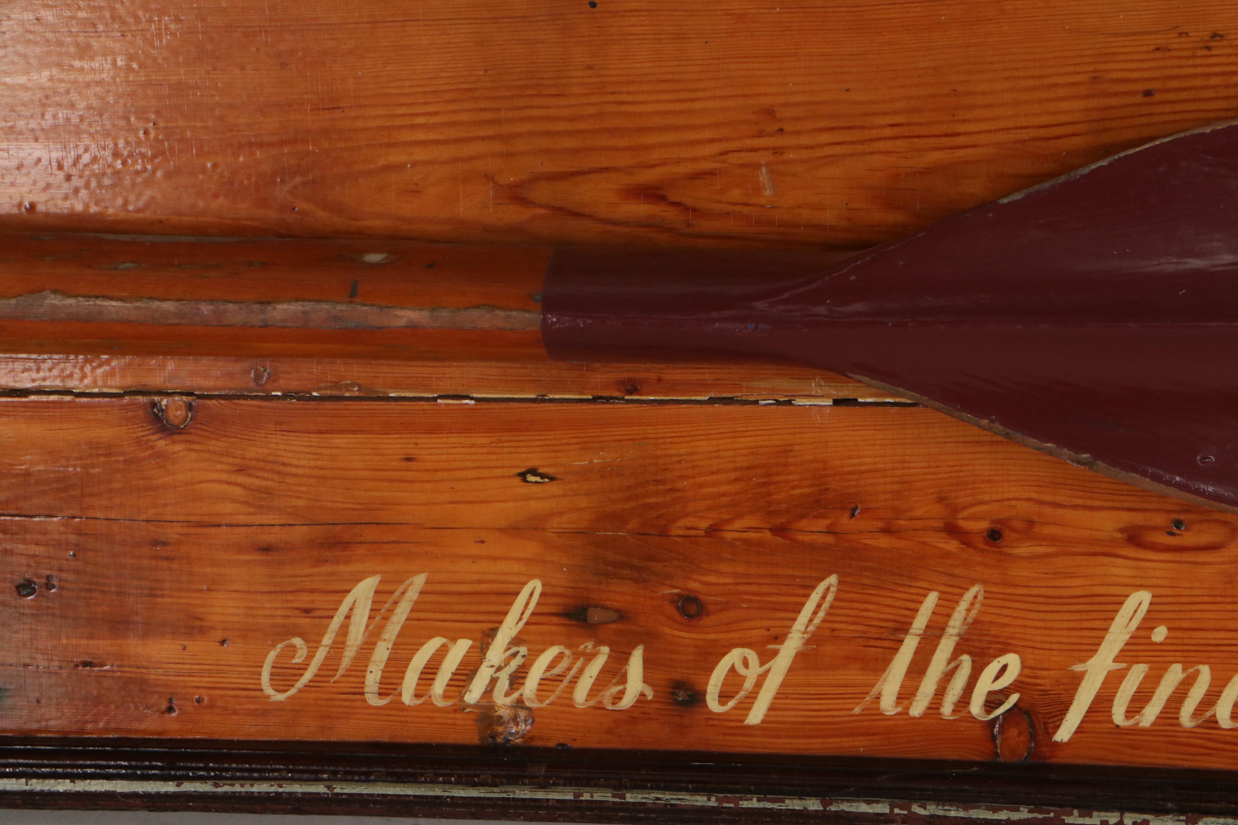 George Pocock (Seattle, Washington) Rowing Oars Sign, Circa 1957