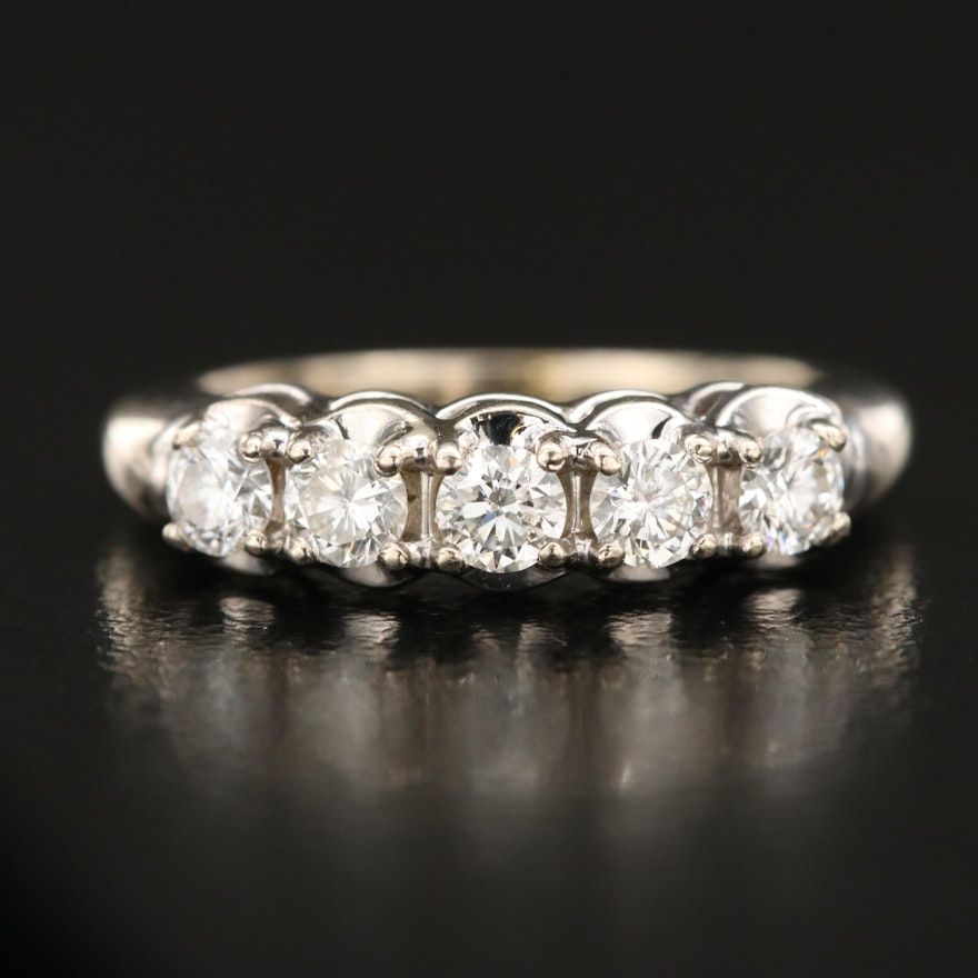 14K 0.50 CTW Diamond Five Stone Band