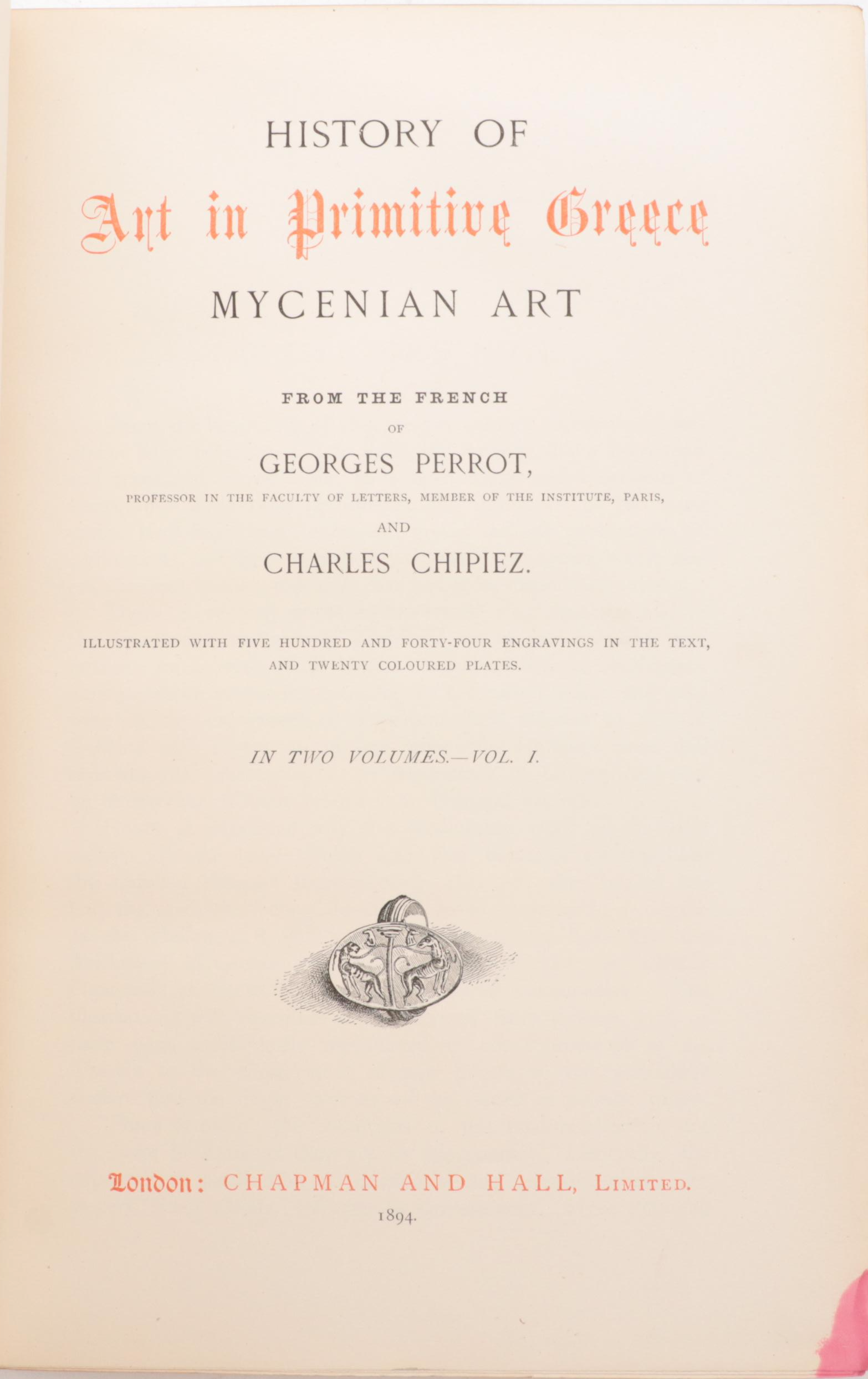 Illustrated "Art in Ancient Egypt" and More Volumes by G. Perrot and C. Chipiez
