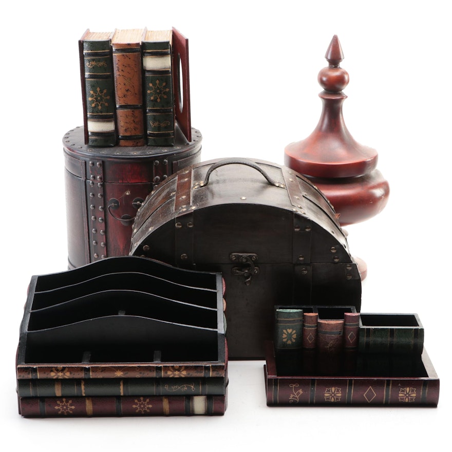 Lillian Vernon Bookshaped Desk Accessories with Other Boxes and Décor