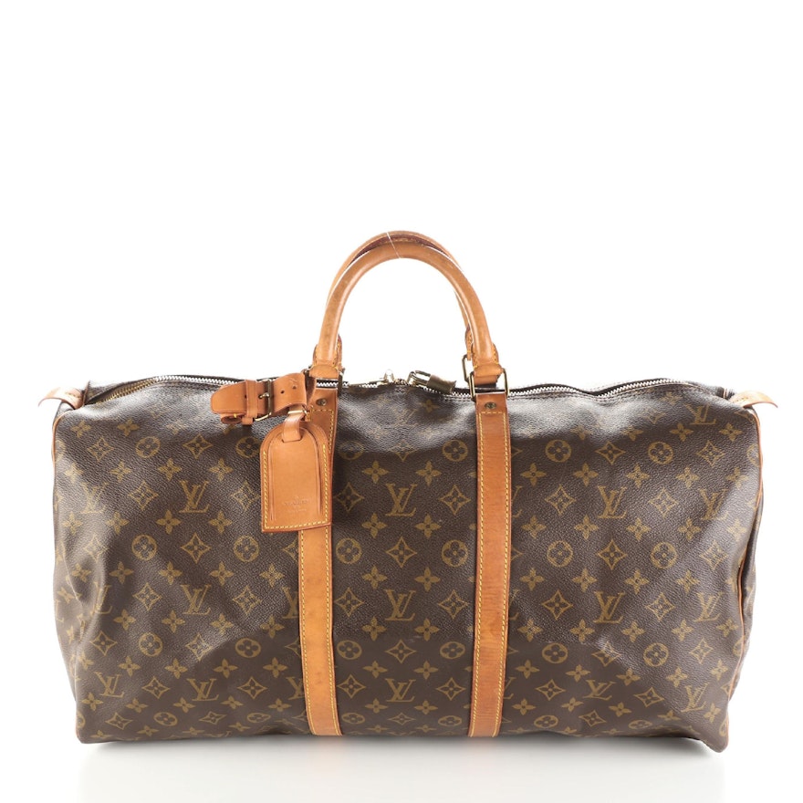 Louis Vuitton Keepall 55 in Monogram Canvas and Vachetta Leather