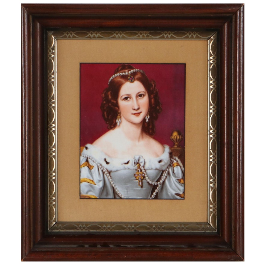 Portrait Offset Lithograph on Porcelain of Charlotte von Owen