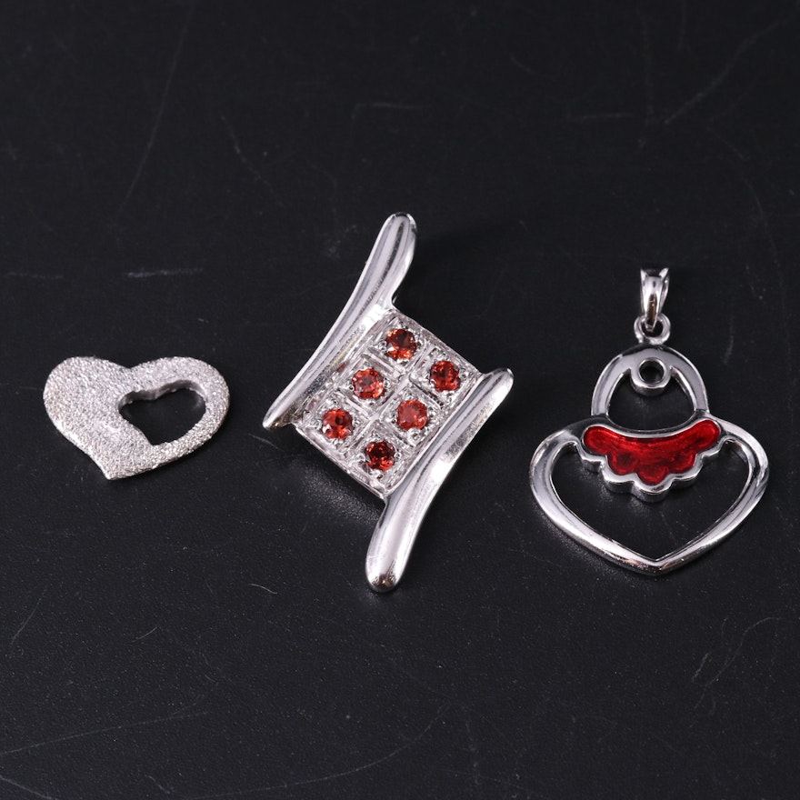 Sterling Silver Pendant Collection Including Gemstones