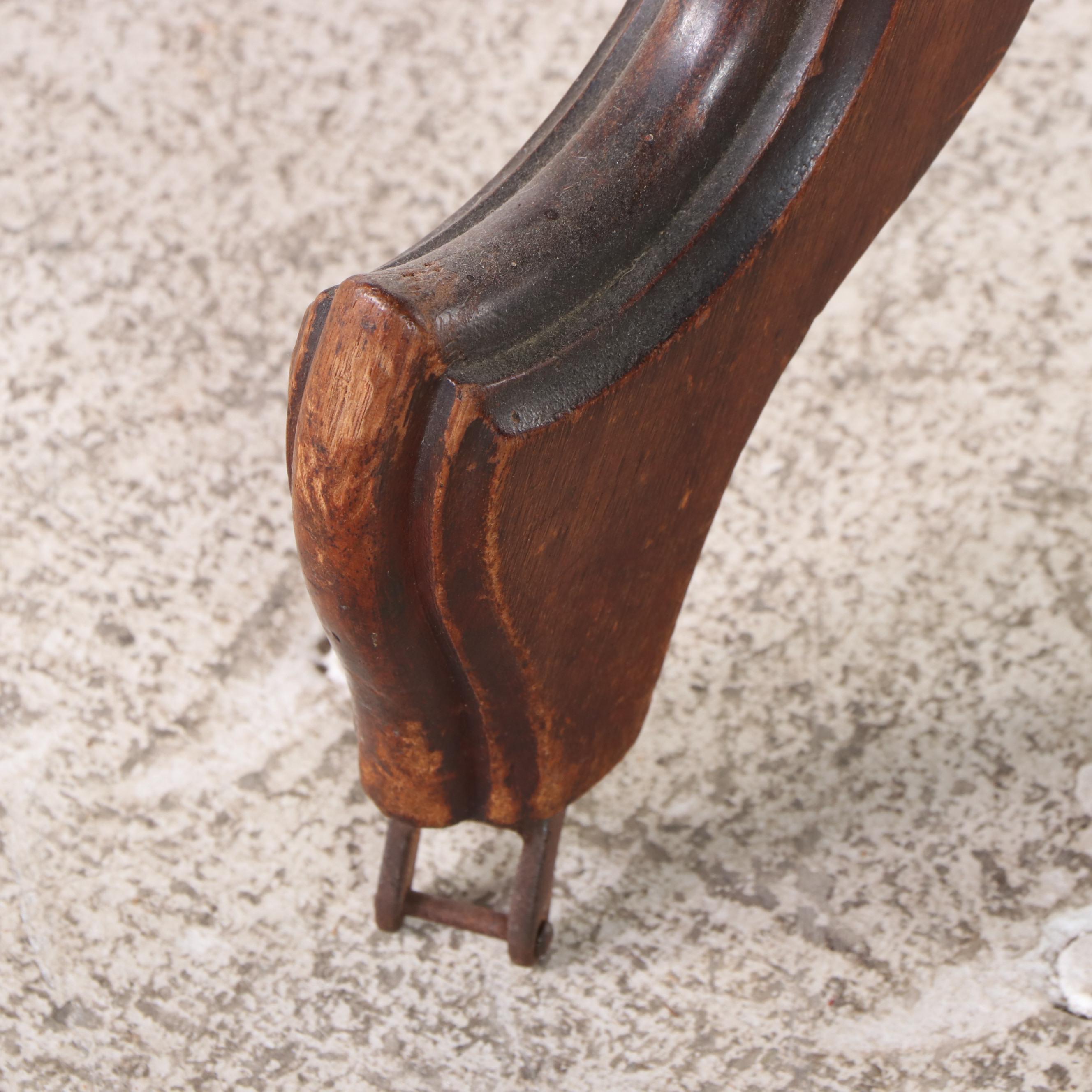 Victorian Walnut and White Marble Coffee Table, Late 19th Century and Adapted