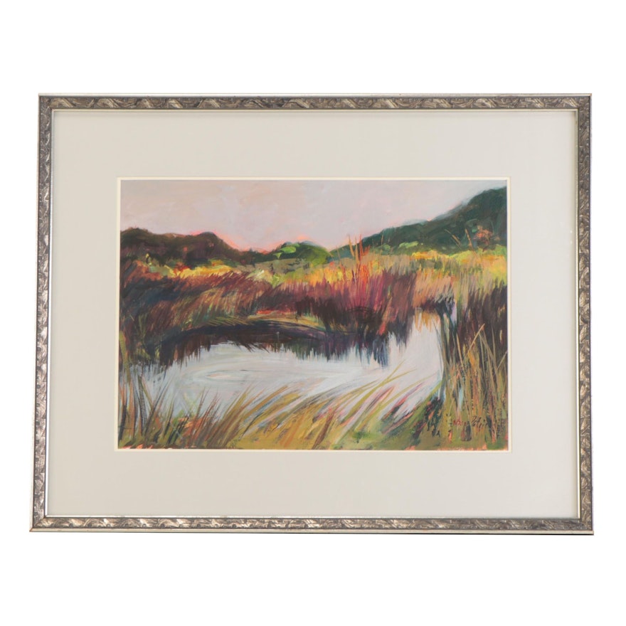 Missy Patrick Landscape Acrylic Painting "Lagoon"