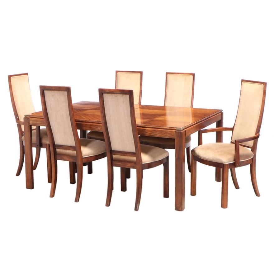 Stanley Chinese Style Pecan Dining Set, 1970s