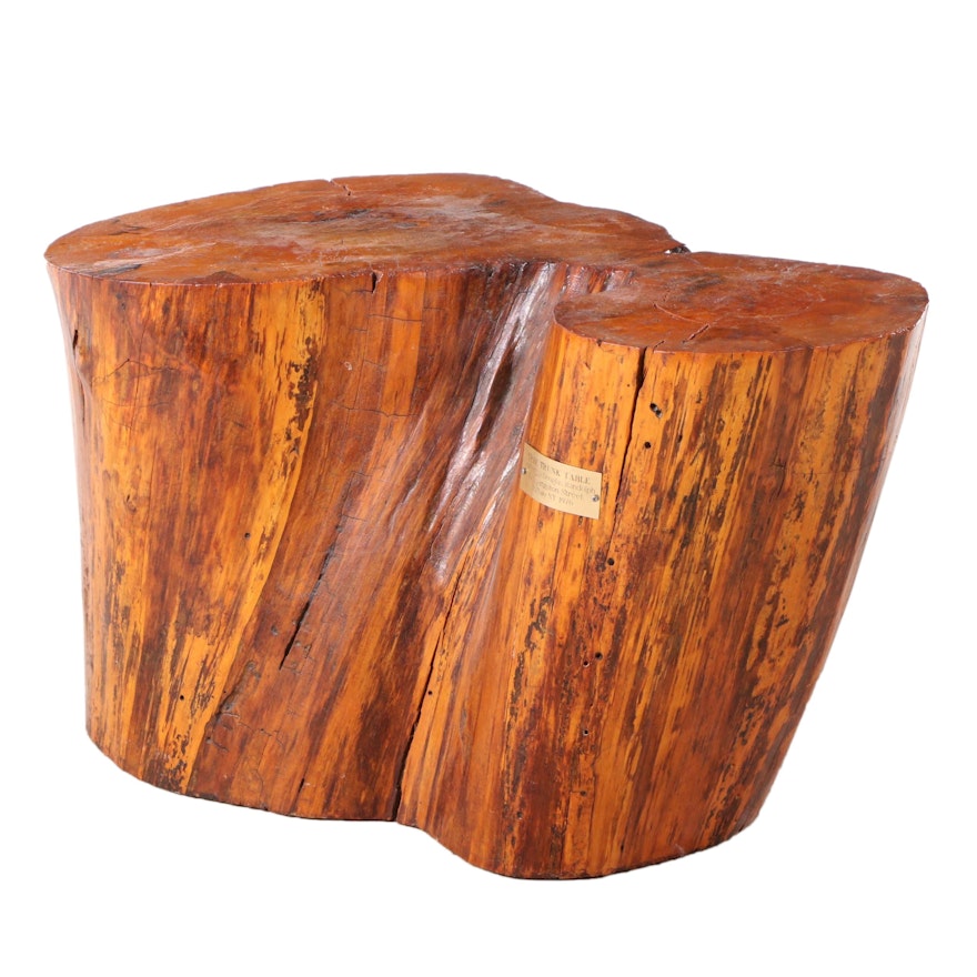 Douglas Randolph Tree Trunk Table, dated 1976