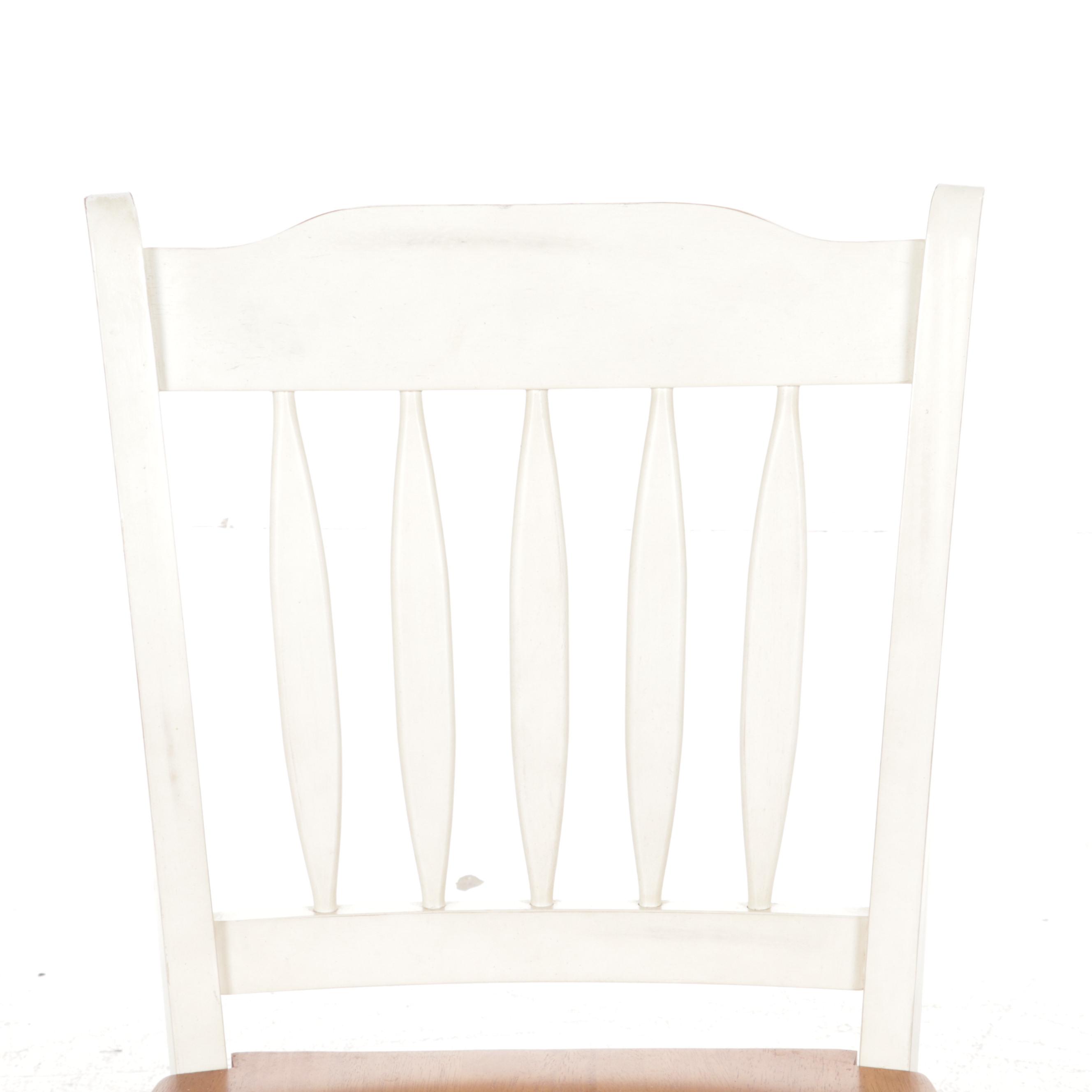 French Farmhouse Style Parcel-Painted and Counter-Height Barstool