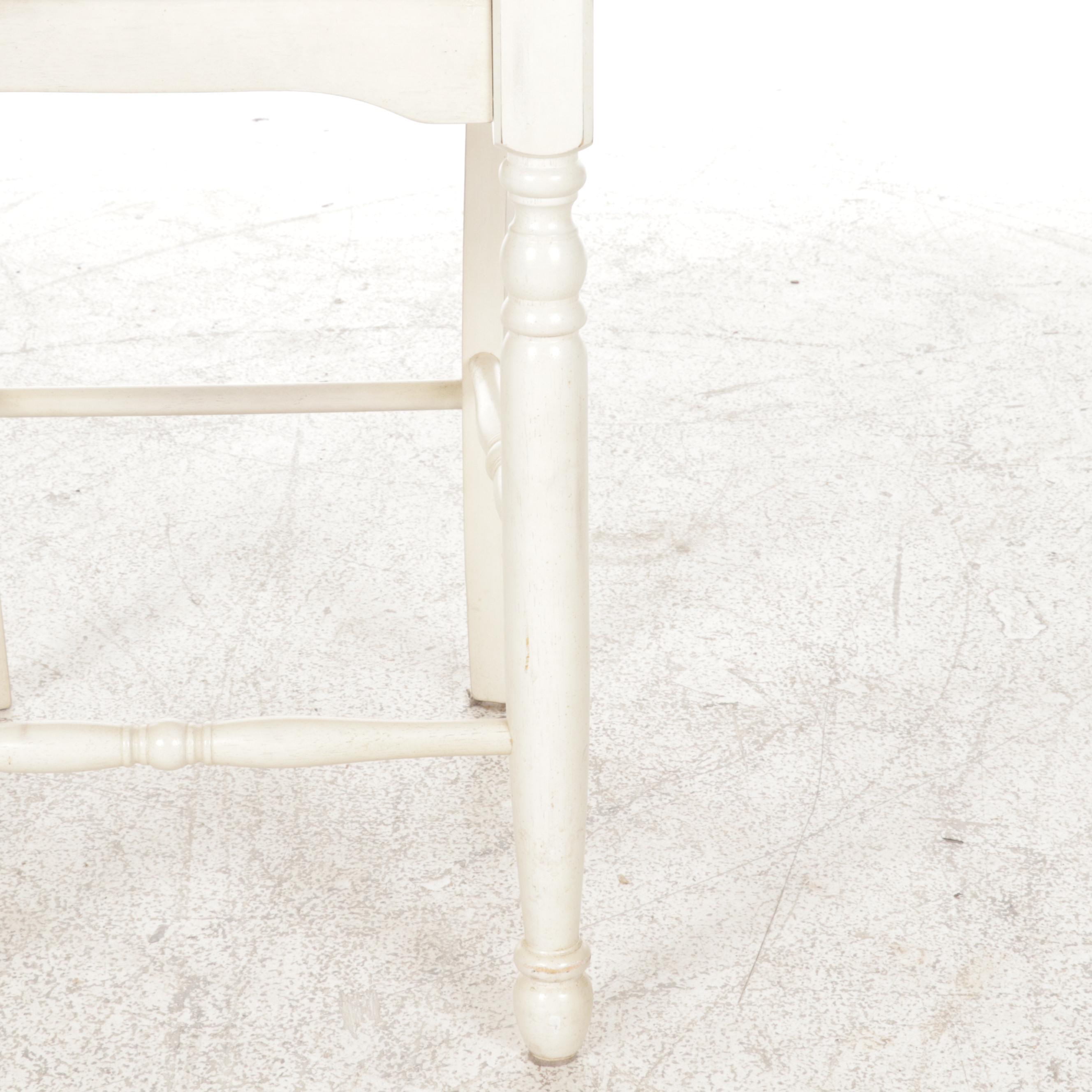 French Farmhouse Style Parcel-Painted and Counter-Height Barstool