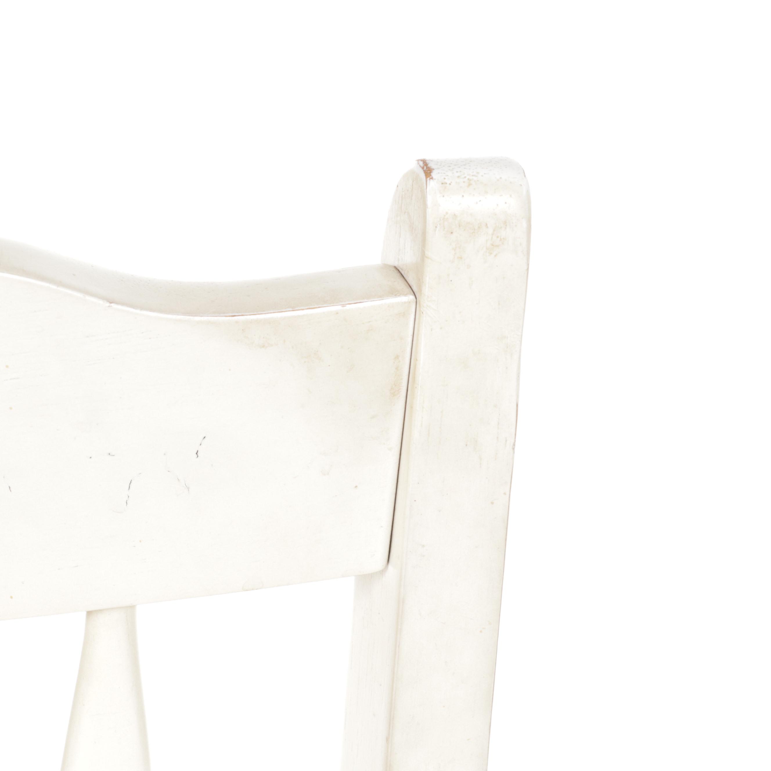 French Farmhouse Style Parcel-Painted and Counter-Height Barstool