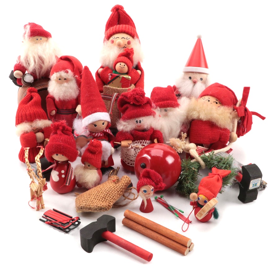 Ljungströms of Sweden, Seiffen and More Handmade Santa Claus Christmas Figurines