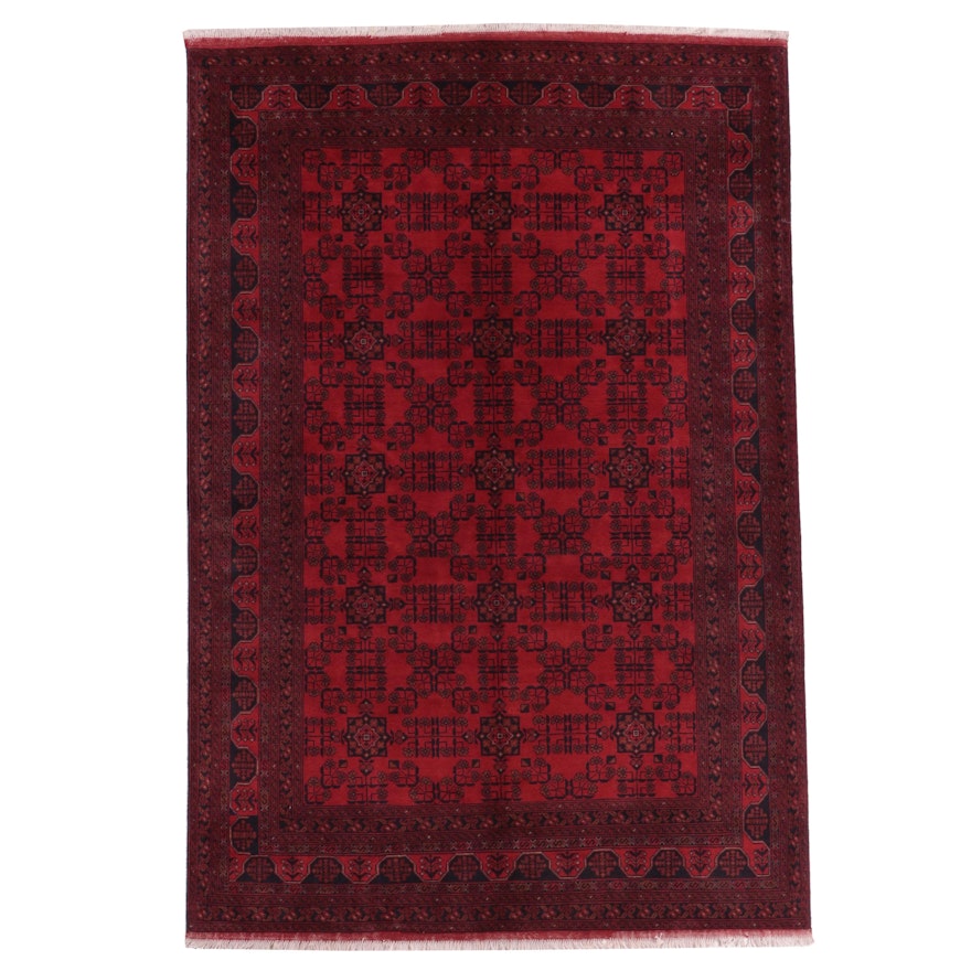 6'7 x 9'10 Hand-Knotted Afghan Baluch Area Rug