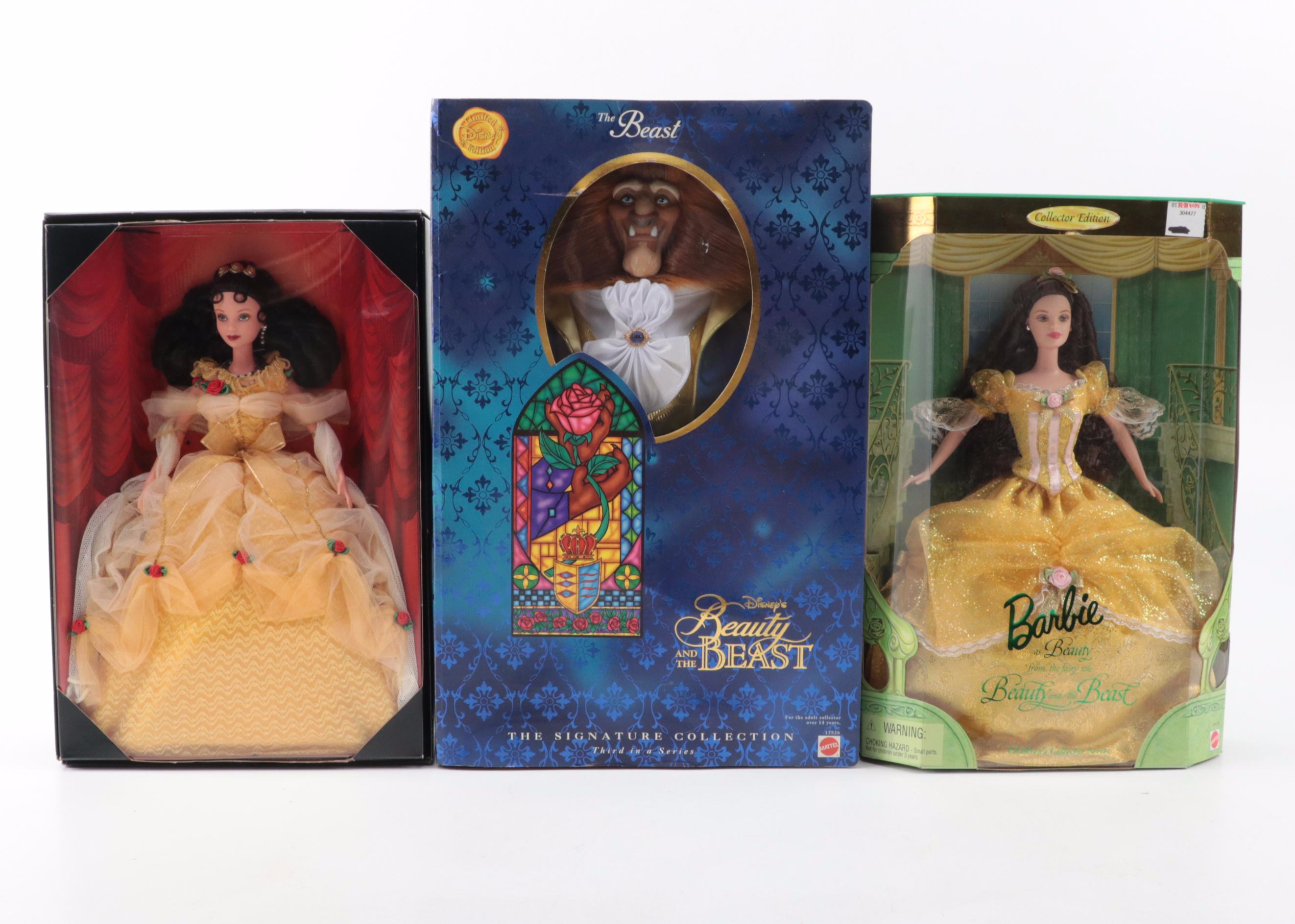 Mattel "Holiday Princess Belle" and Other "Beauty and The Beast" Dolls