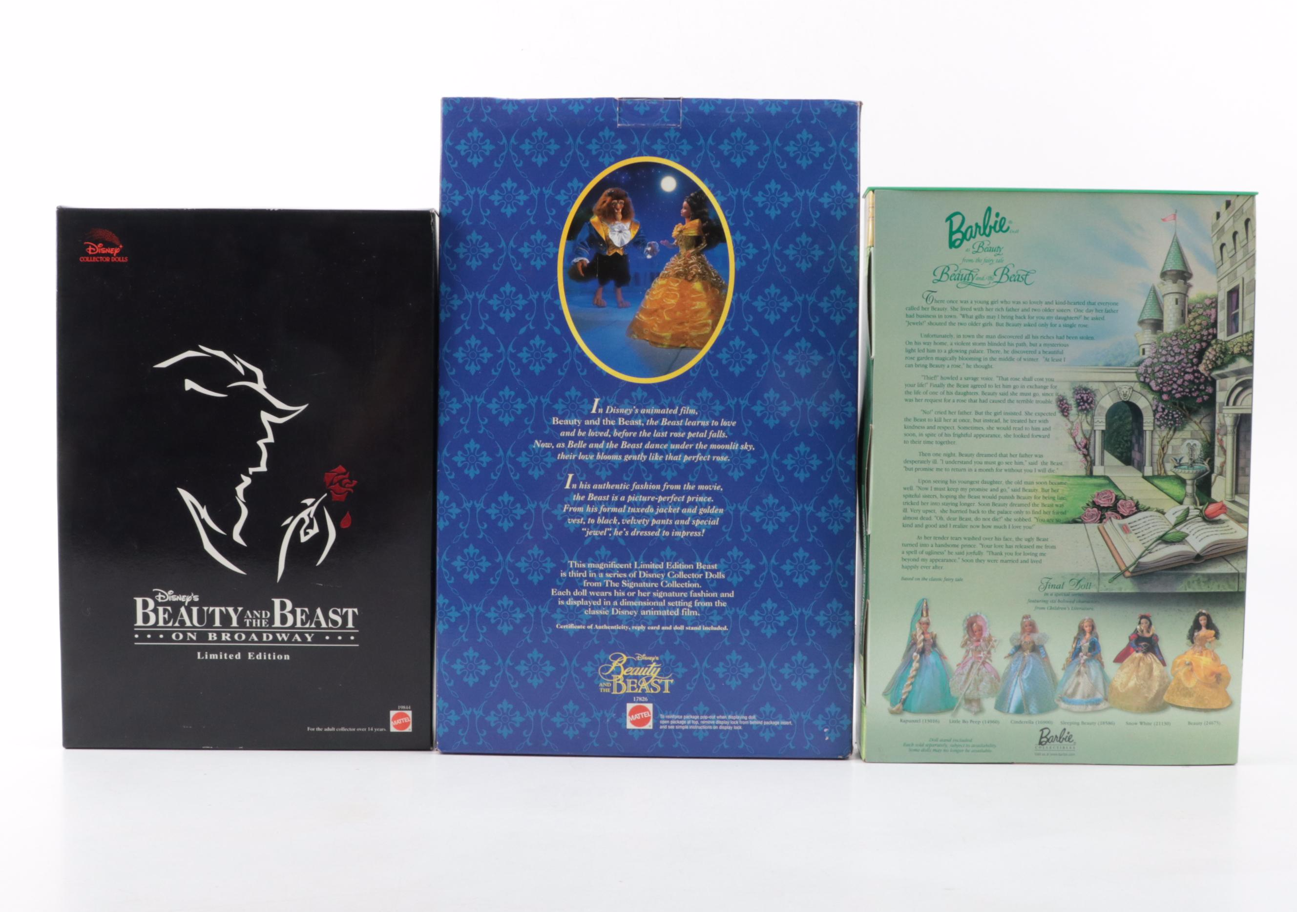 Mattel "Holiday Princess Belle" and Other "Beauty and The Beast" Dolls