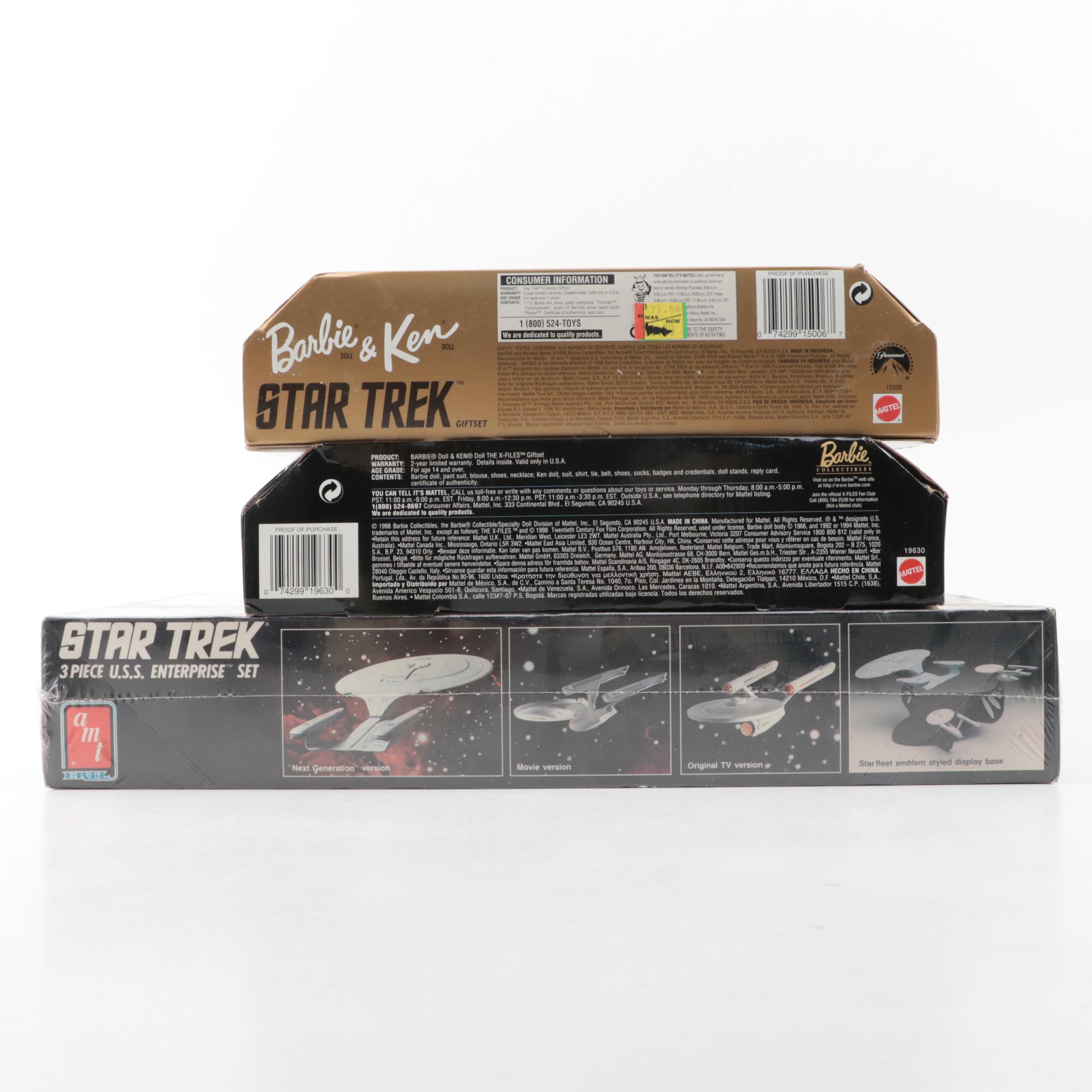 Mattel "Barbie as Wonder Woman" and Other Sets with Star Trek Ship Model