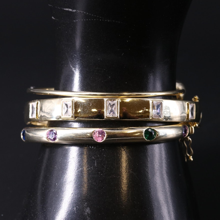 Sterling Silver Gemstone Bracelet Trio