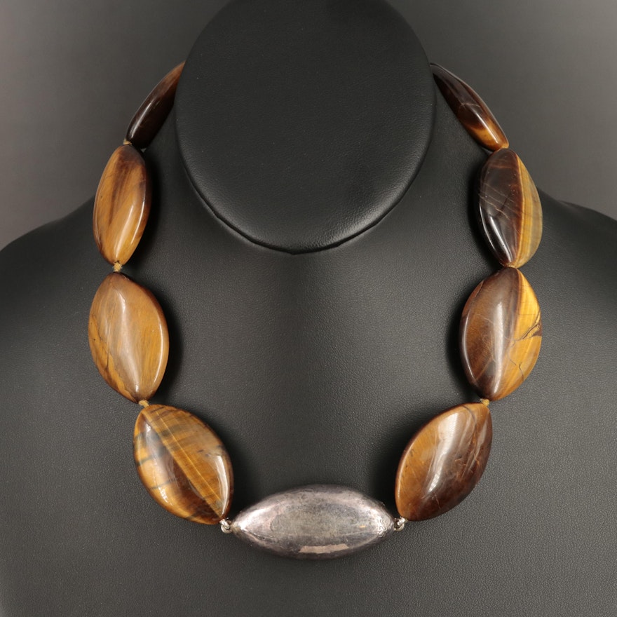 Sterling Silver Tiger's Eye Necklace