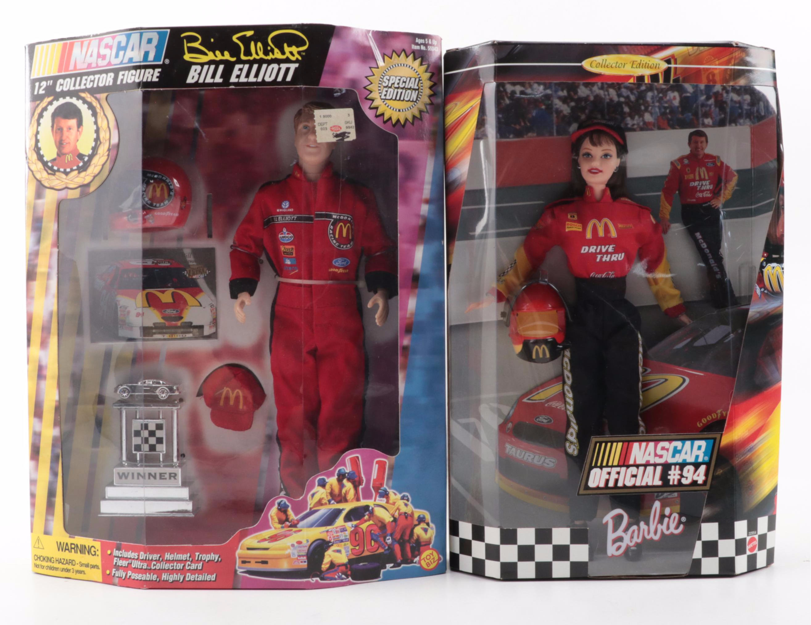 Mattel NASCAR and Harley-Davidson Motor Cycles  Dolls