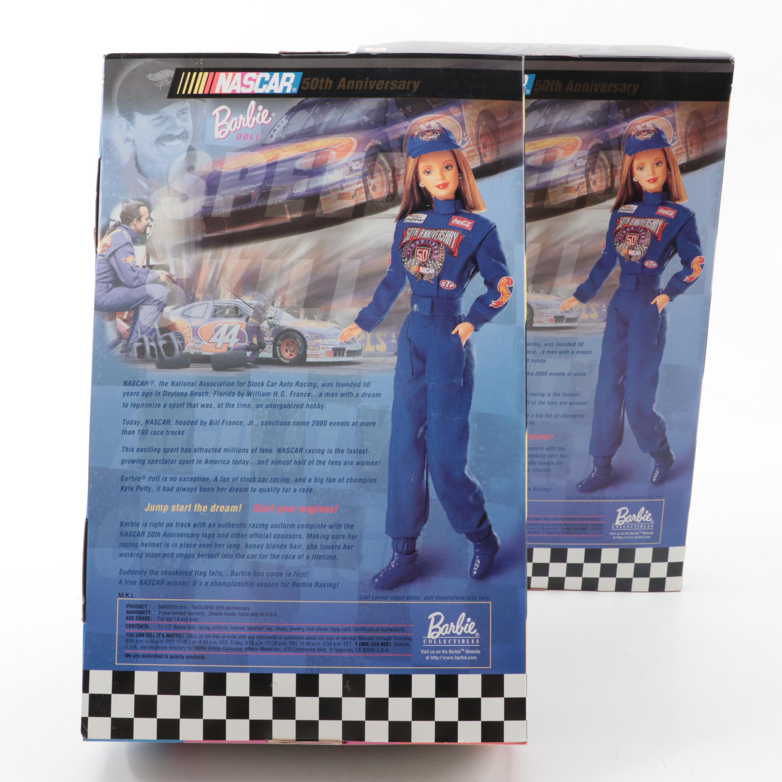 Mattel NASCAR and Harley-Davidson Motor Cycles  Dolls