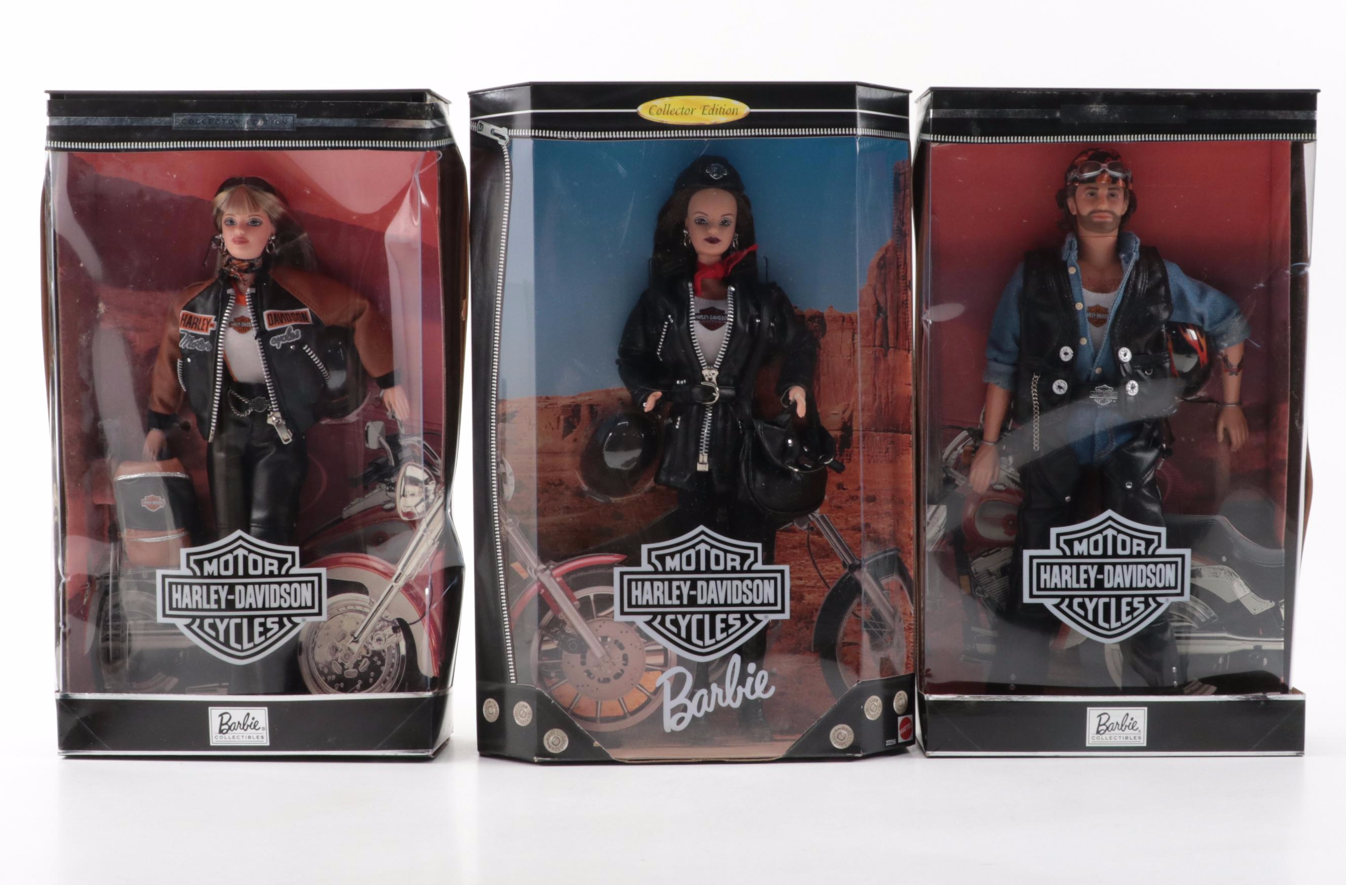 Mattel NASCAR and Harley-Davidson Motor Cycles  Dolls