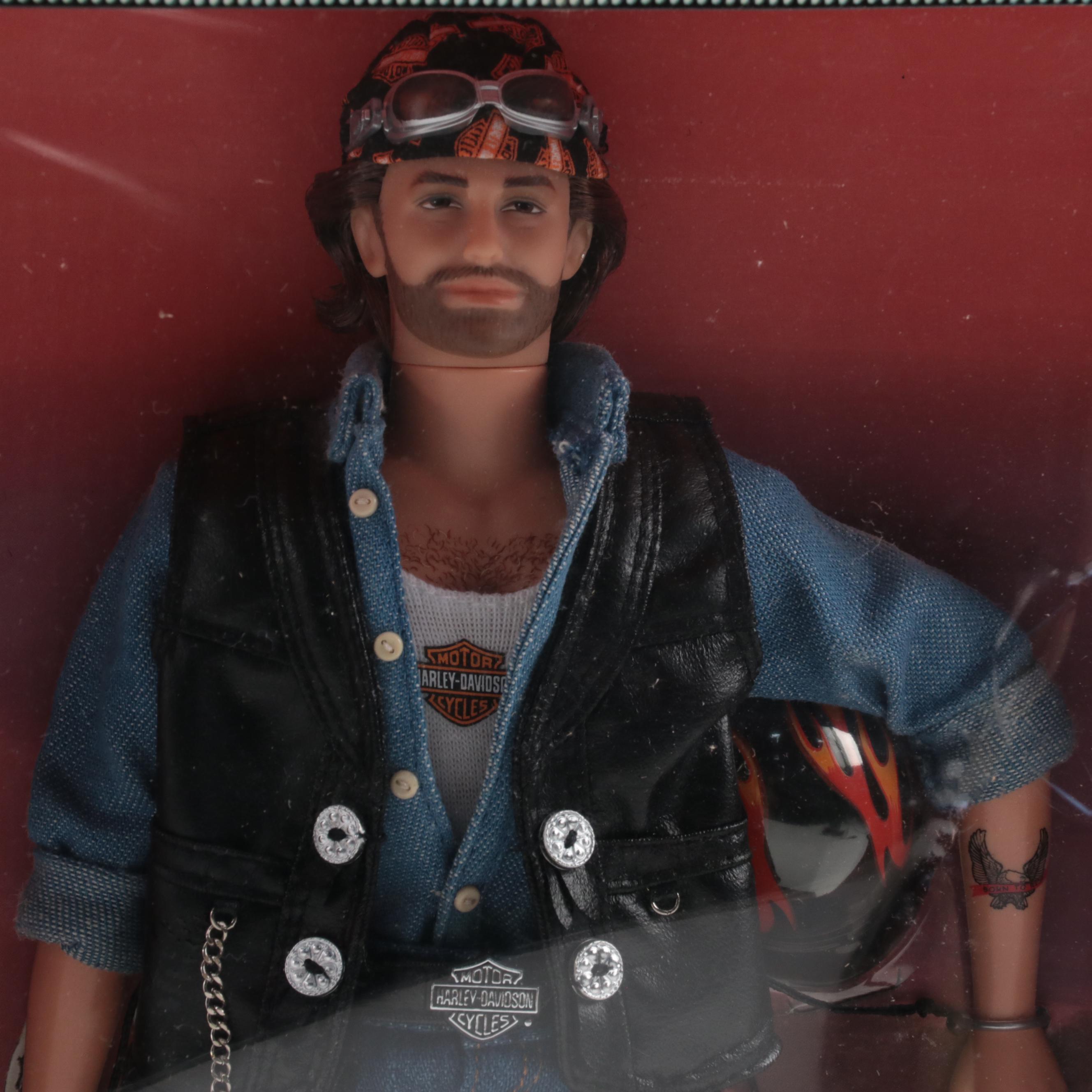 Mattel NASCAR and Harley-Davidson Motor Cycles  Dolls