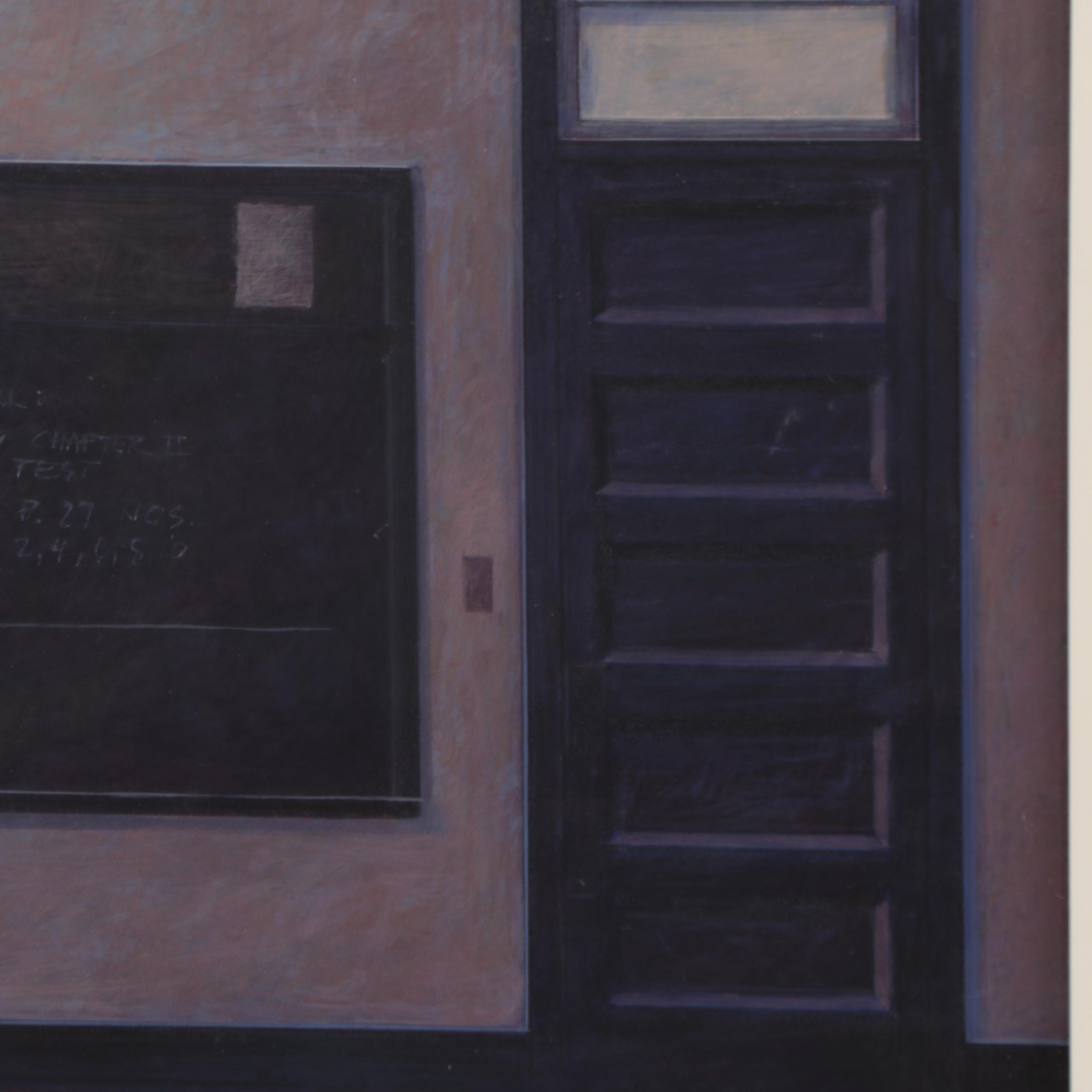 Charles Bradley Gatewood Tempera Painting of Classroom Interior, Circa 1986