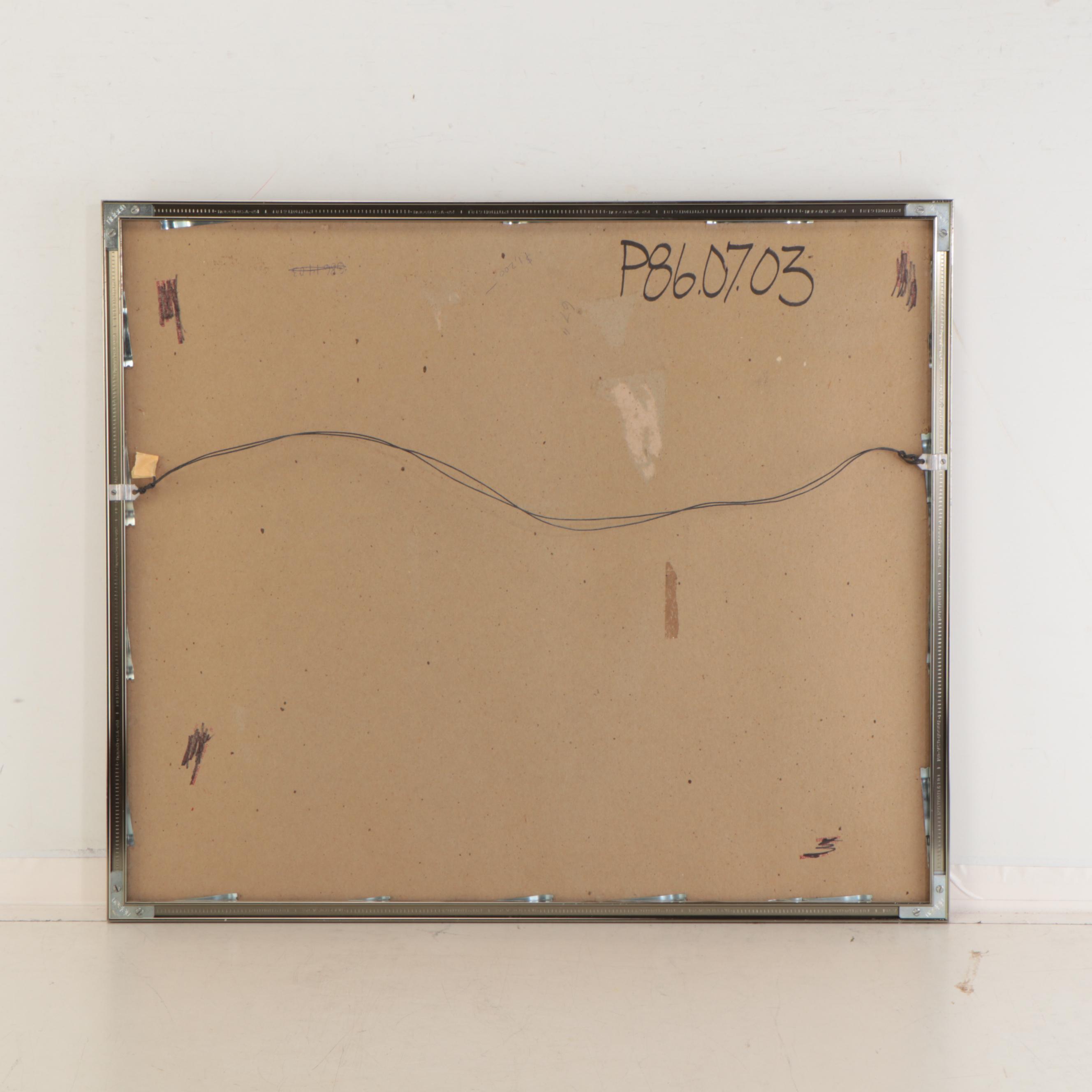 Charles Bradley Gatewood Tempera Painting of Classroom Interior, Circa 1986